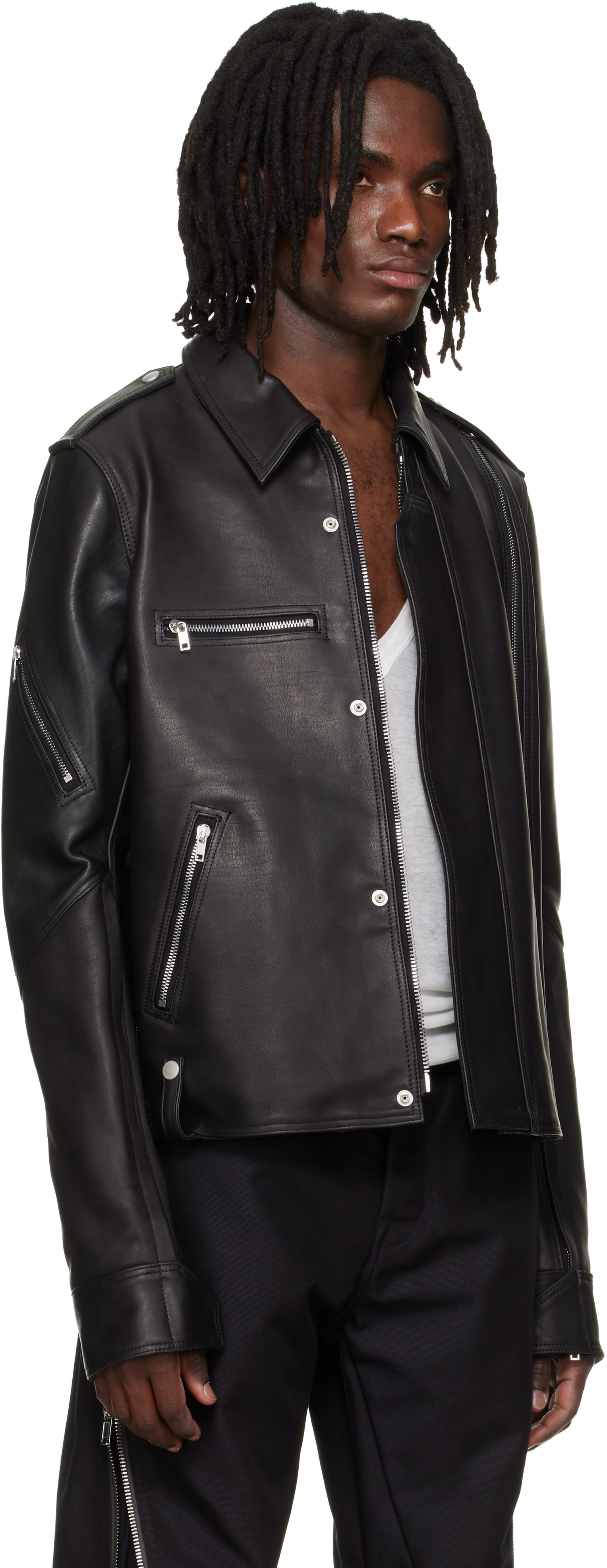 Rick Owens: Black 'SUICIDE' Edition Temple Vega Leather Jacket