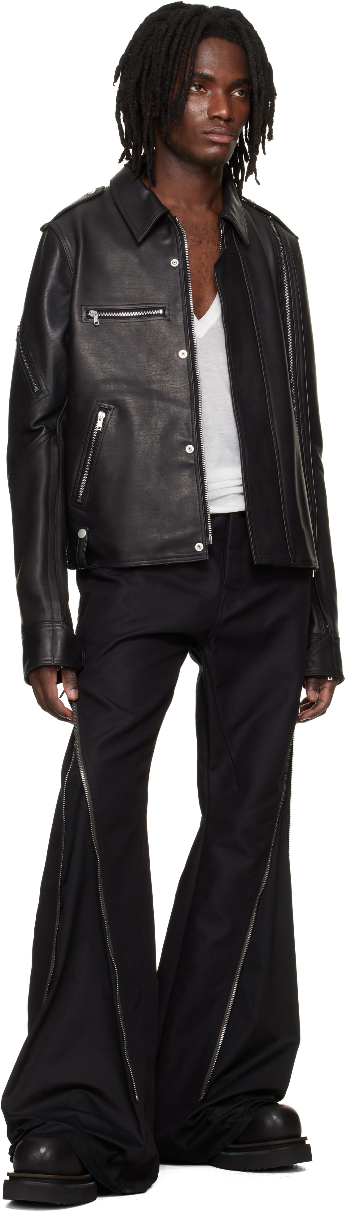Rick Owens: Black 'SUICIDE' Edition Temple Vega Leather Jacket