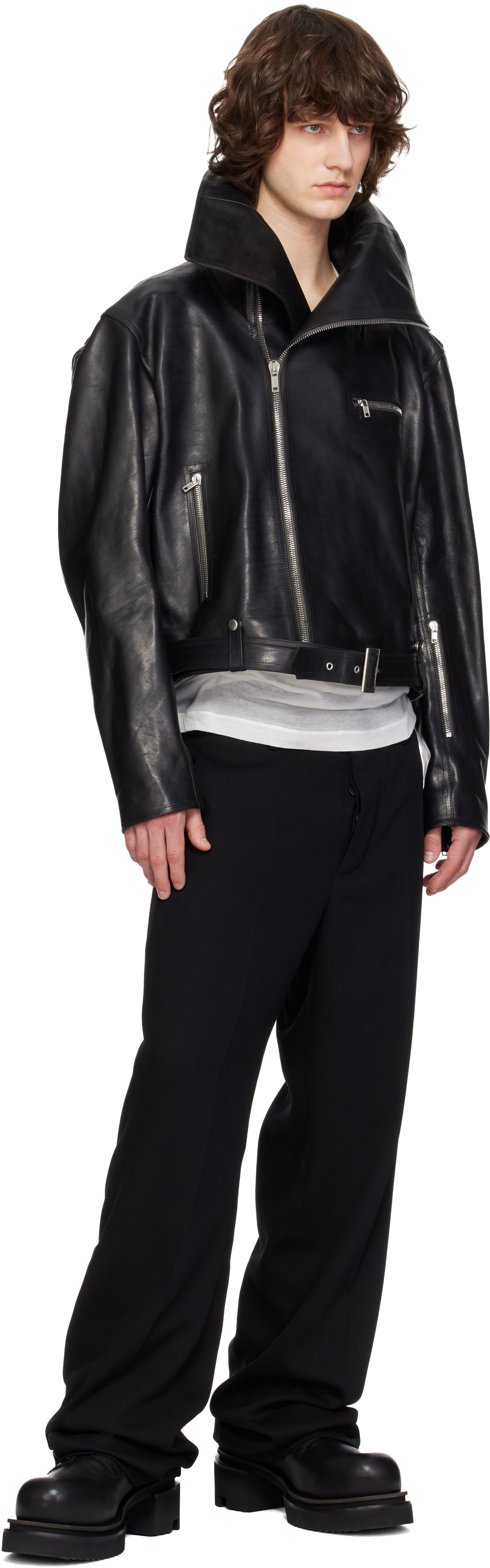 【美品】Rick Owens Cyclop Biker ライダース Rick Owens Cyclops Slim Fit Grained Leather Biker Jacket, $2,420