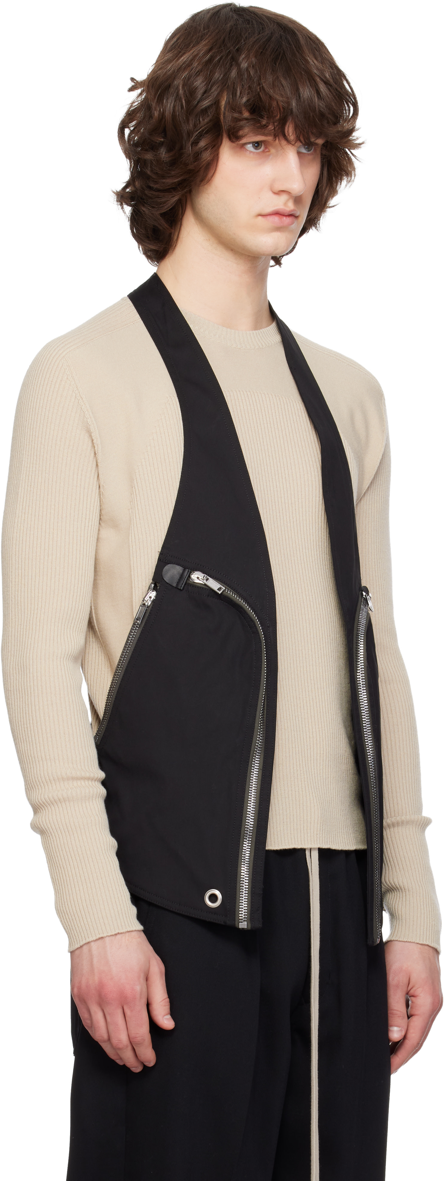 Rick Owens: Black Temple Bauhaus Vest | SSENSE
