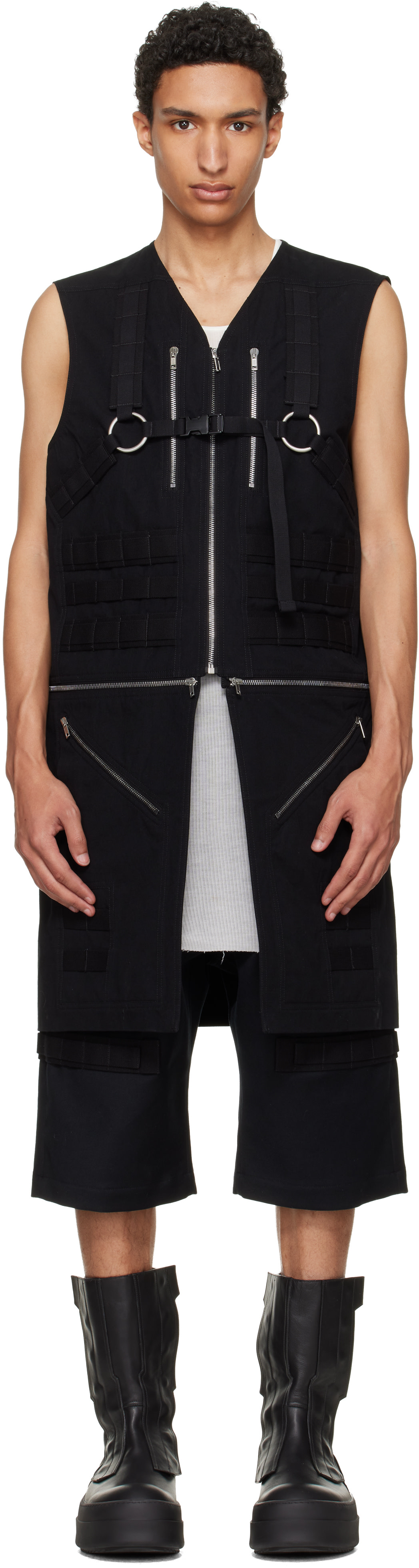 Rick Owens - ブラック Temple Blixa ユーティリティベスト