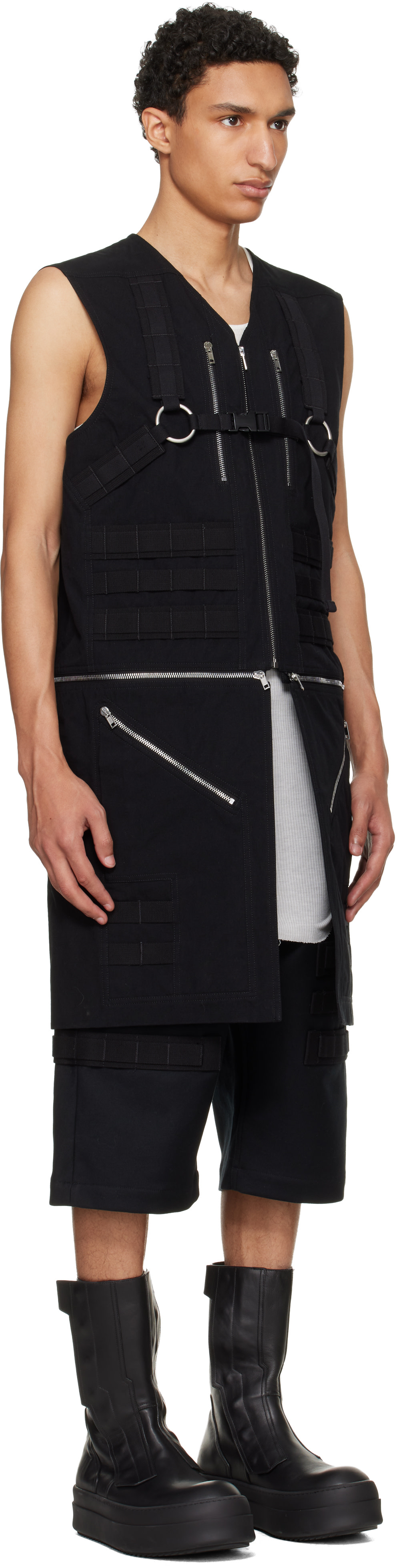 Rick Owens - ブラック Temple Blixa ユーティリティベスト