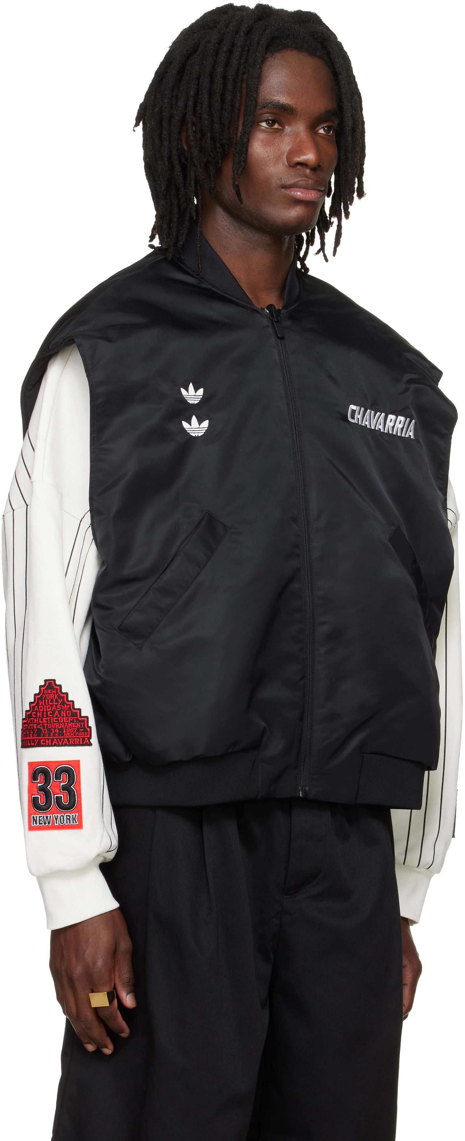 WILLY CHAVARRIA: ブラック adidas Originalsエディション パデッド 