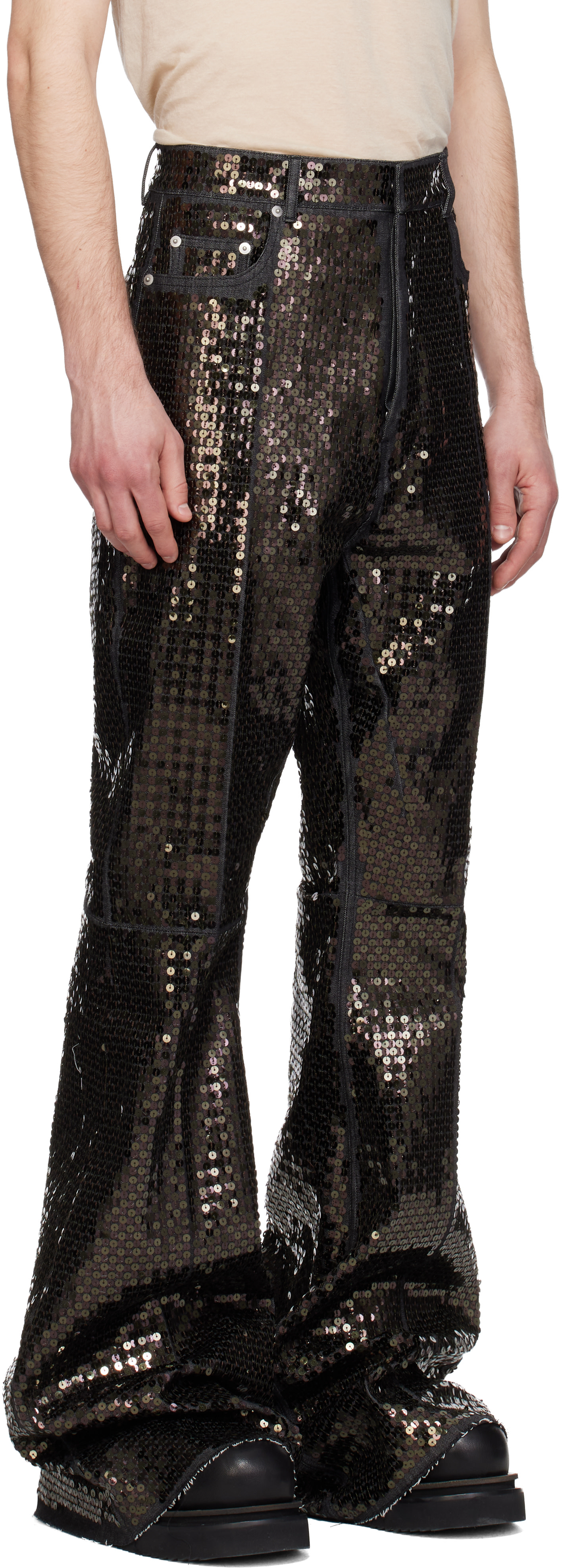 Rick Owens: Black Temple Bolan Bootcut Jeans | SSENSE