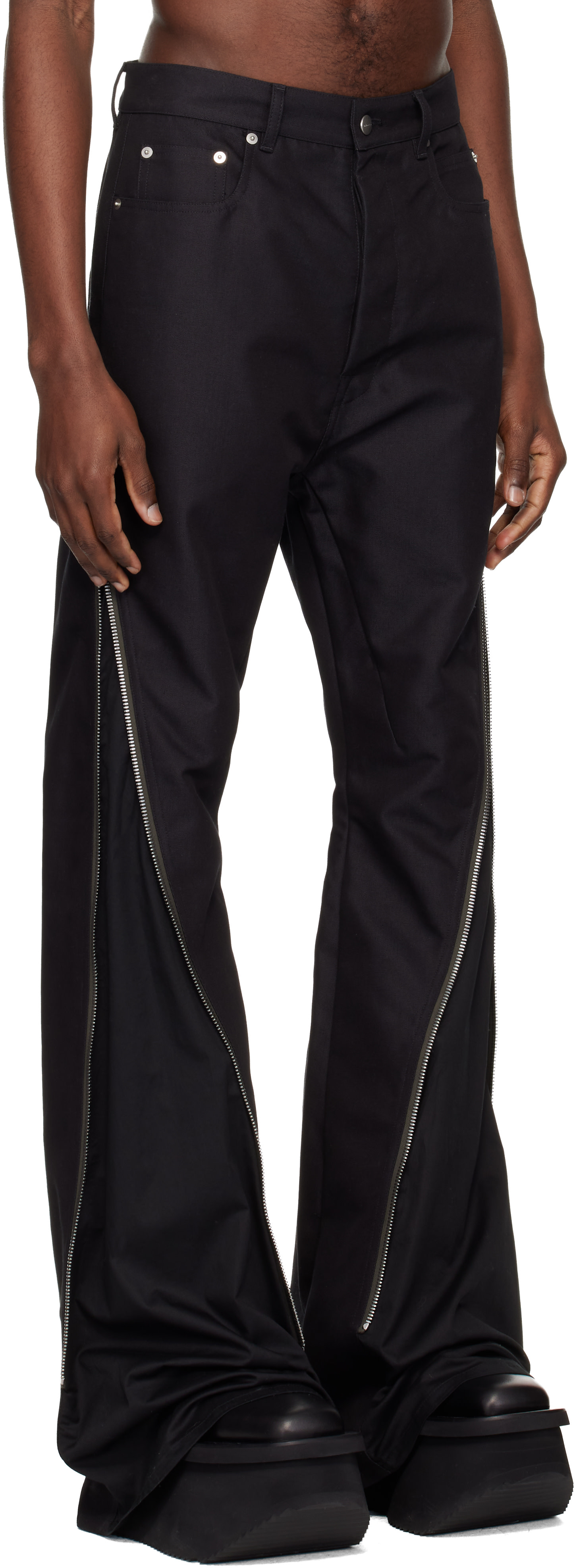 Rick Owens: ブラック Temple Bolan Banana ジーンズ | SSENSE 日本