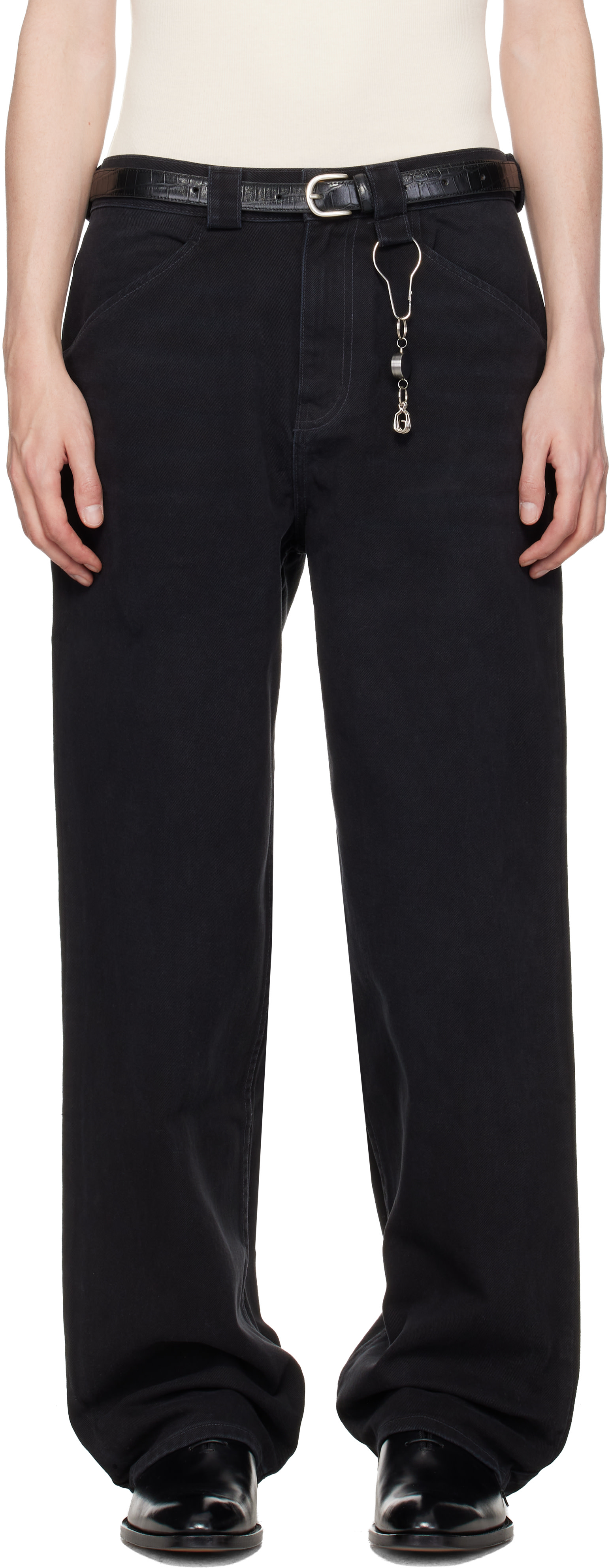 WILLY CHAVARRIA: Black Straight Leg 'Good Boy' Jeans | SSENSE