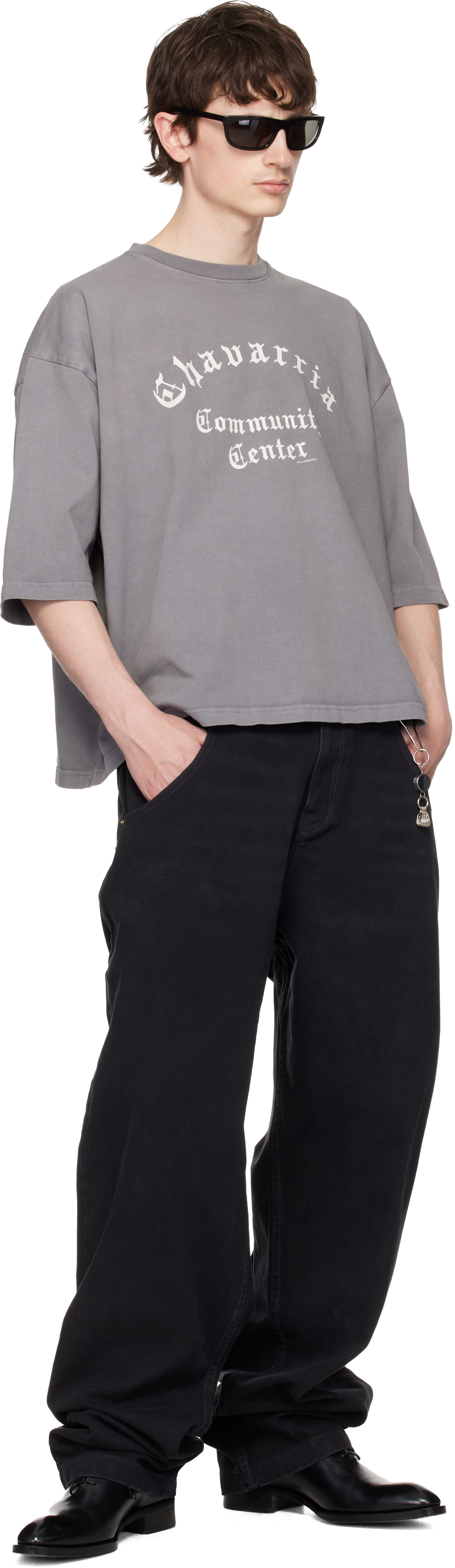 WILLY CHAVARRIA: Black Straight Leg 'Bad Boy' Jeans | SSENSE