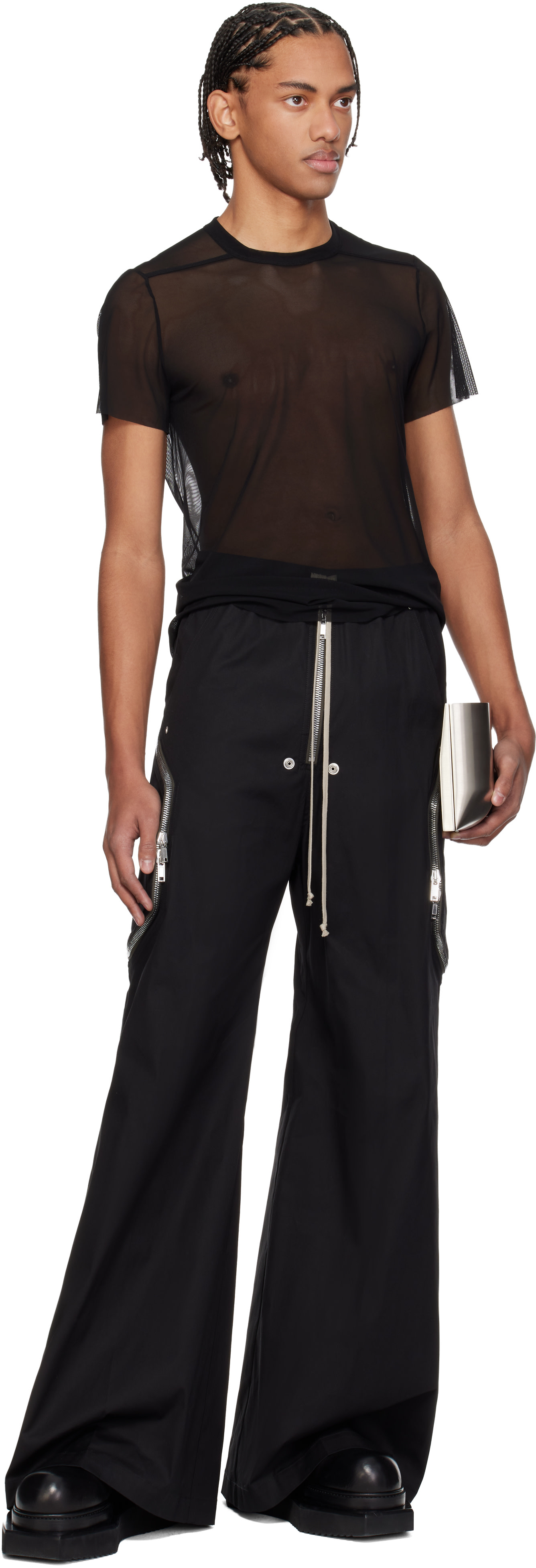 Rick Owens: ブラック Temple Heizer Belas カーゴパンツ | SSENSE 日本