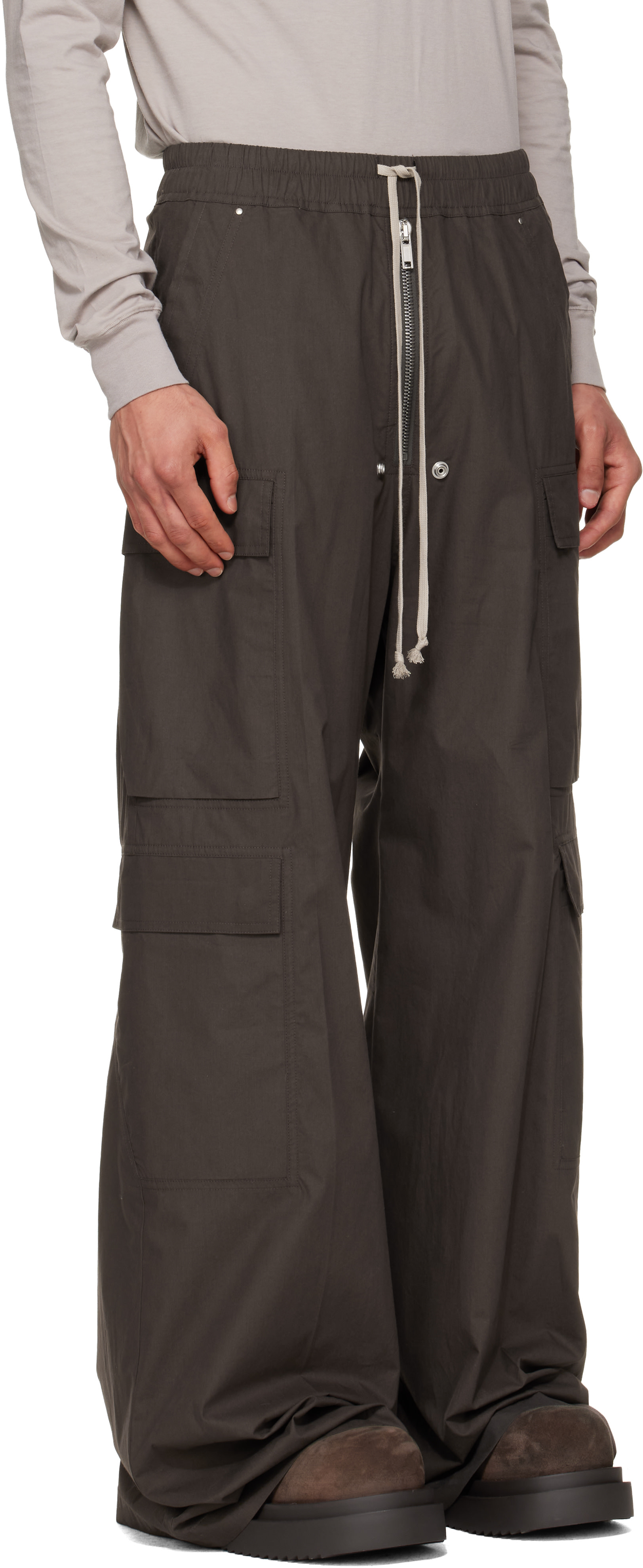 Rick Owens: Gray Temple Cargobelas Cargo Pants | SSENSE