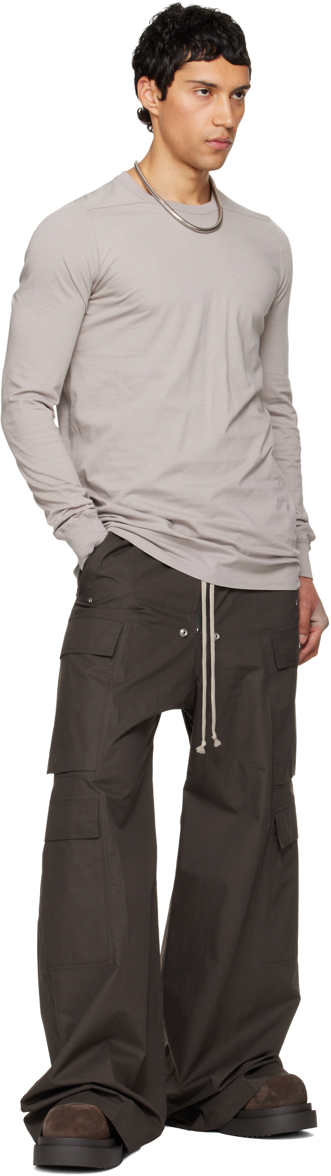Rick Owens: Gray Temple Cargobelas Cargo Pants | SSENSE