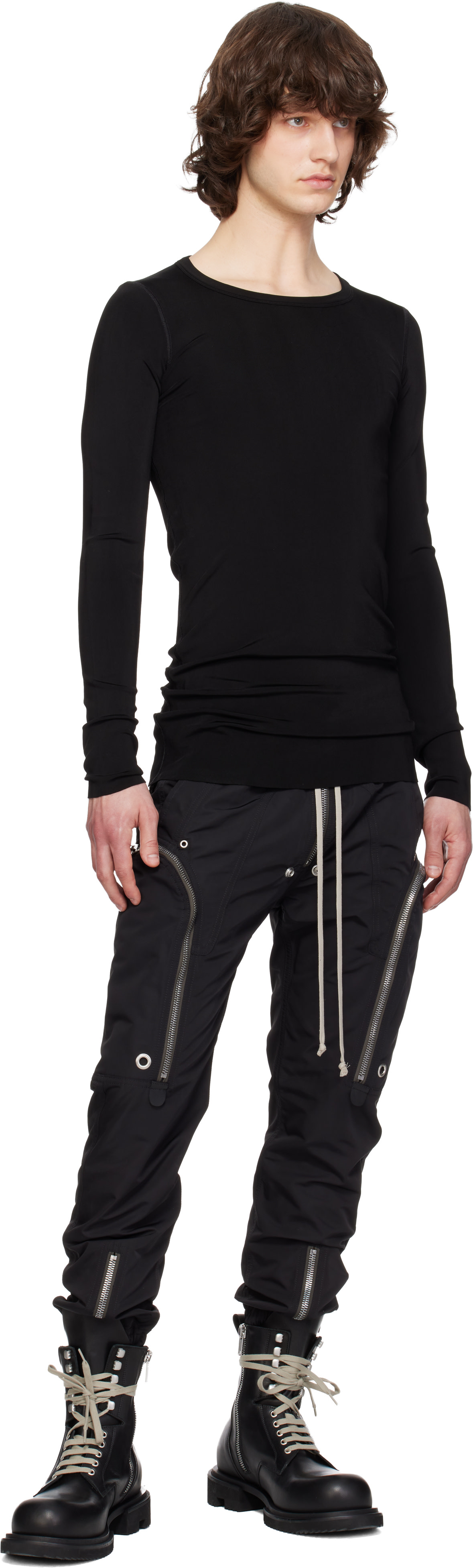 Rick Owens: ブラック Temple Bauhaus カーゴパンツ | SSENSE 日本