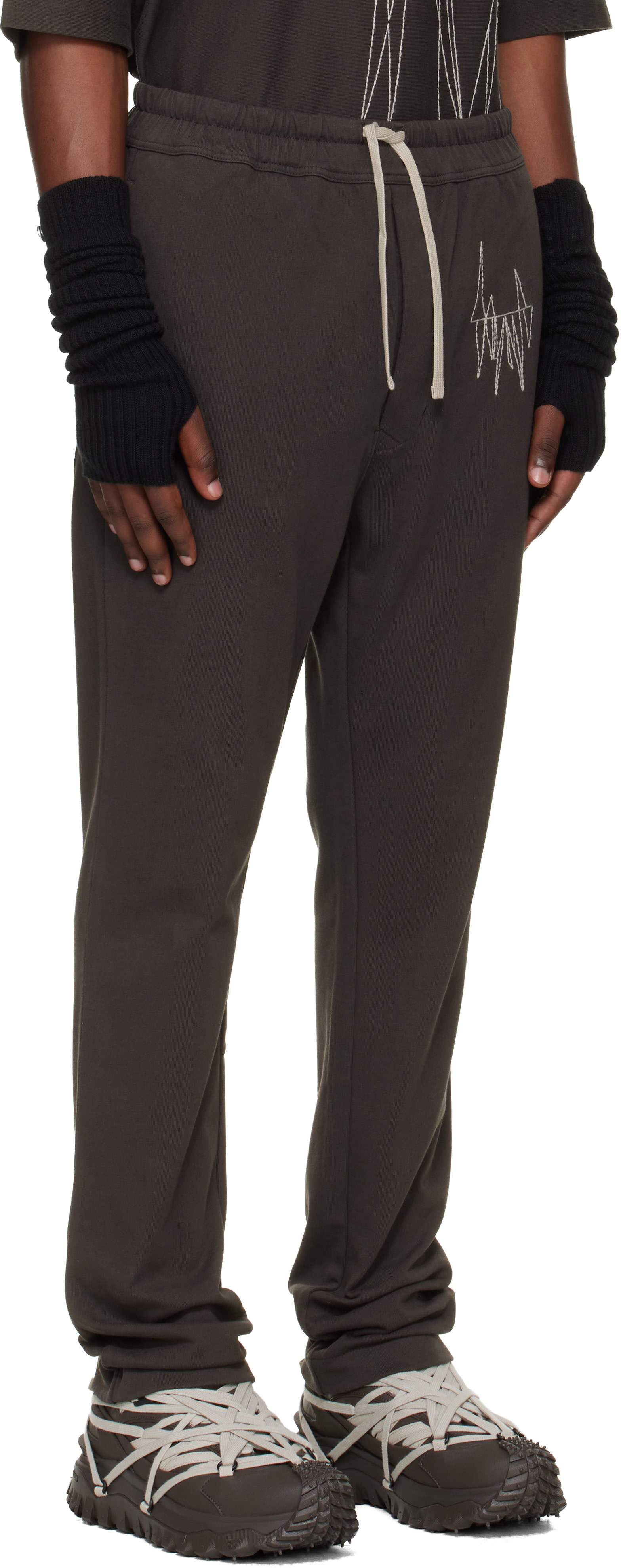 Rick Owens: Moncler + Rick Owens Brown Jogger Sweatpants | SSENSE