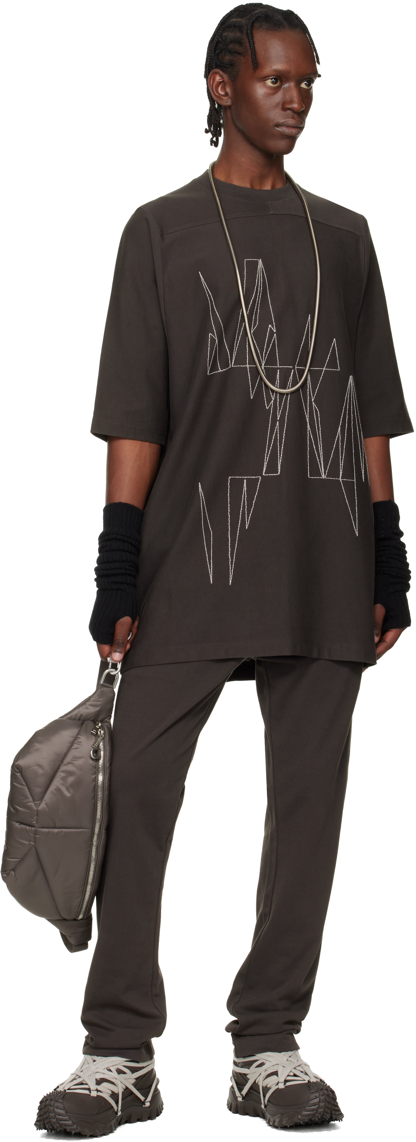 Rick Owens: Moncler + Rick Owens Brown Jogger Sweatpants | SSENSE
