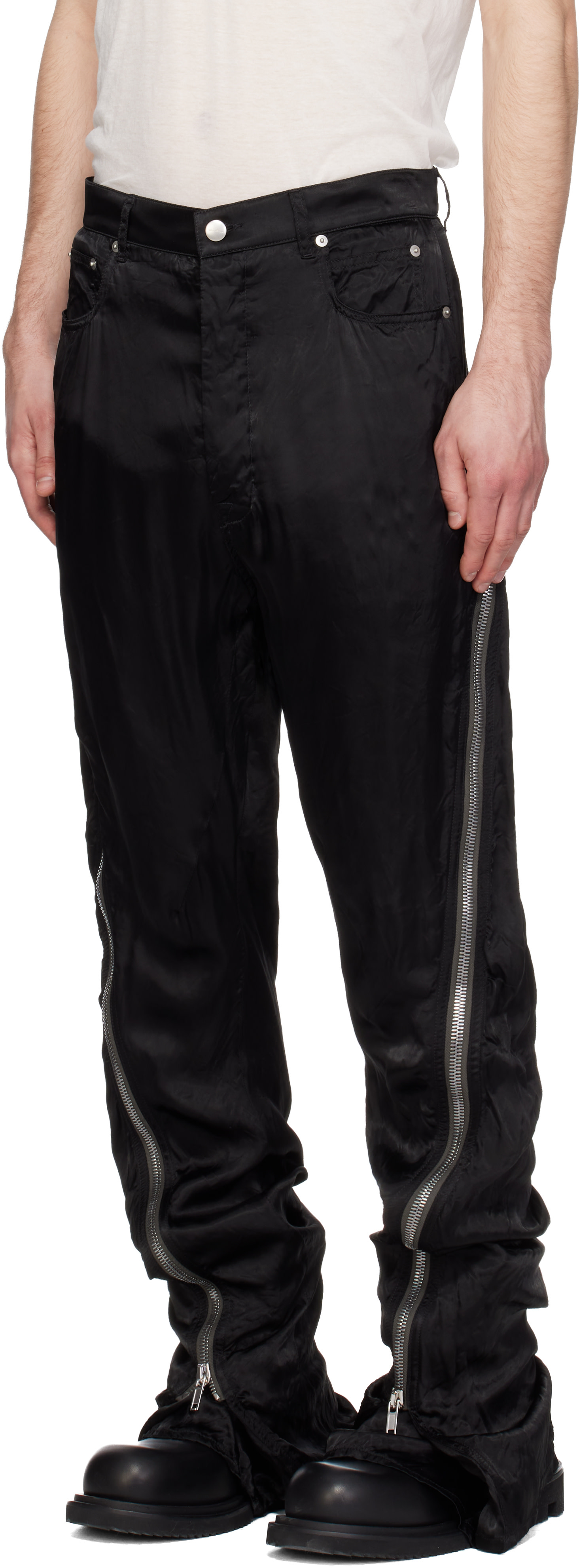 Rick Owens: Black Temple Bolan Banana Trousers | SSENSE