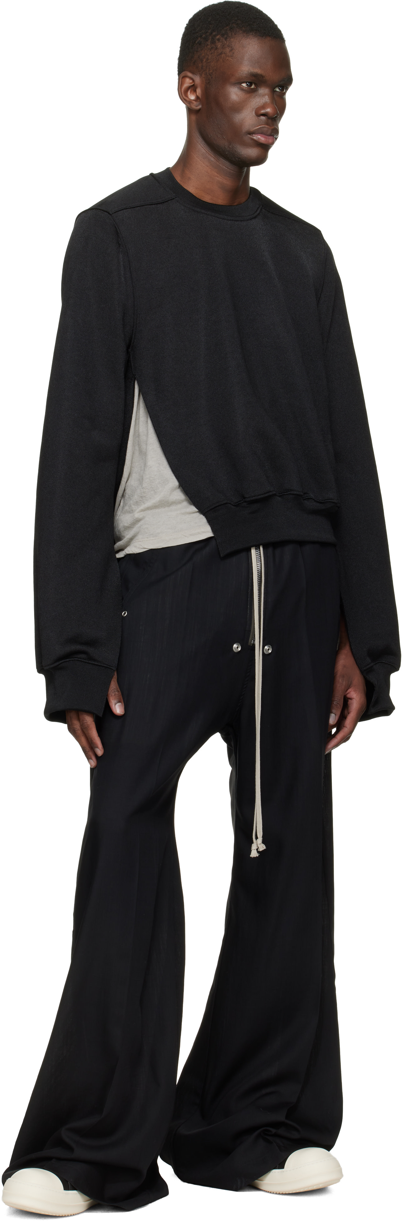 Rick Owens: Black Temple Wide Bela Trousers | SSENSE