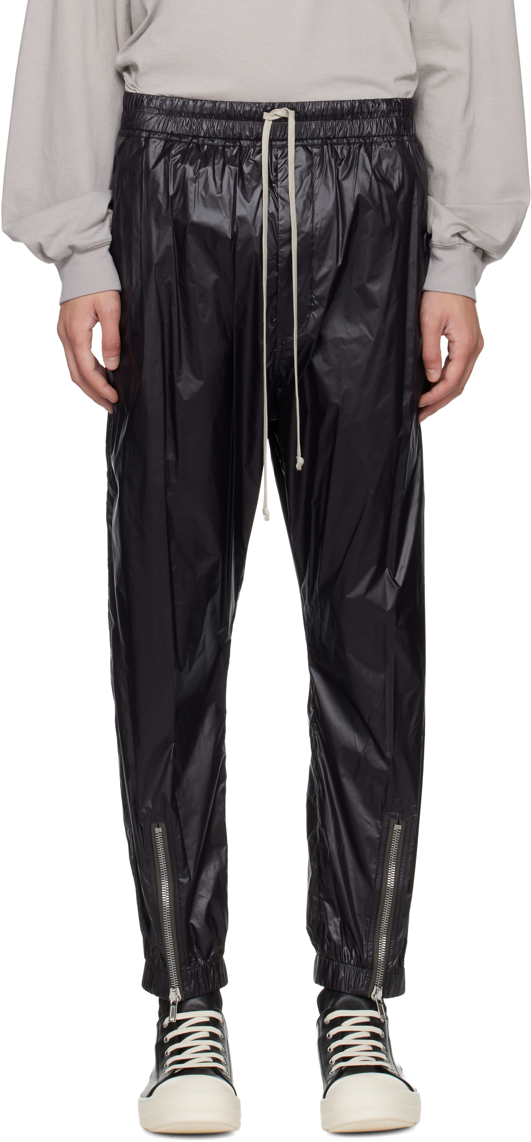 パンツ RICK OWENS TECUATL TRACK PANT Rick Owens: Black Temple Tecuatl Track Pants | SSENSE