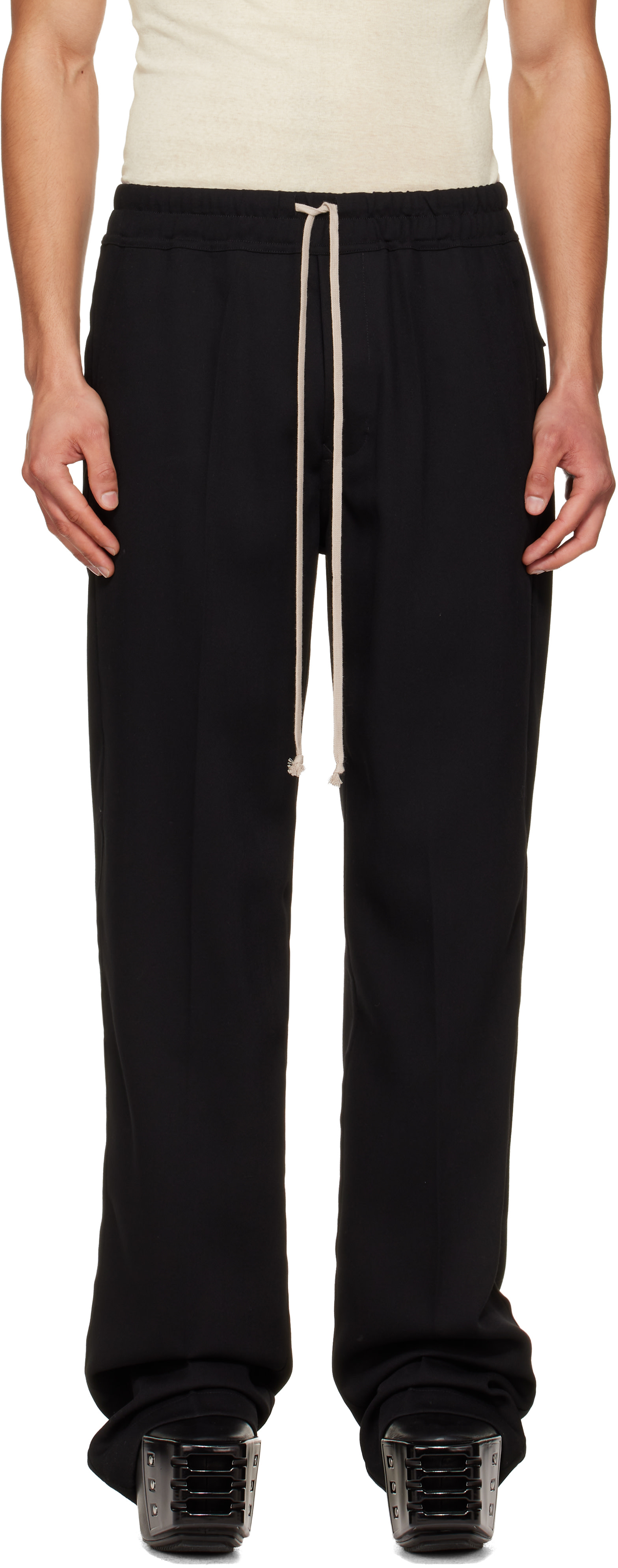 Rick Owens: Black Temple Dietrich Drawstring Lounge Pants | SSENSE