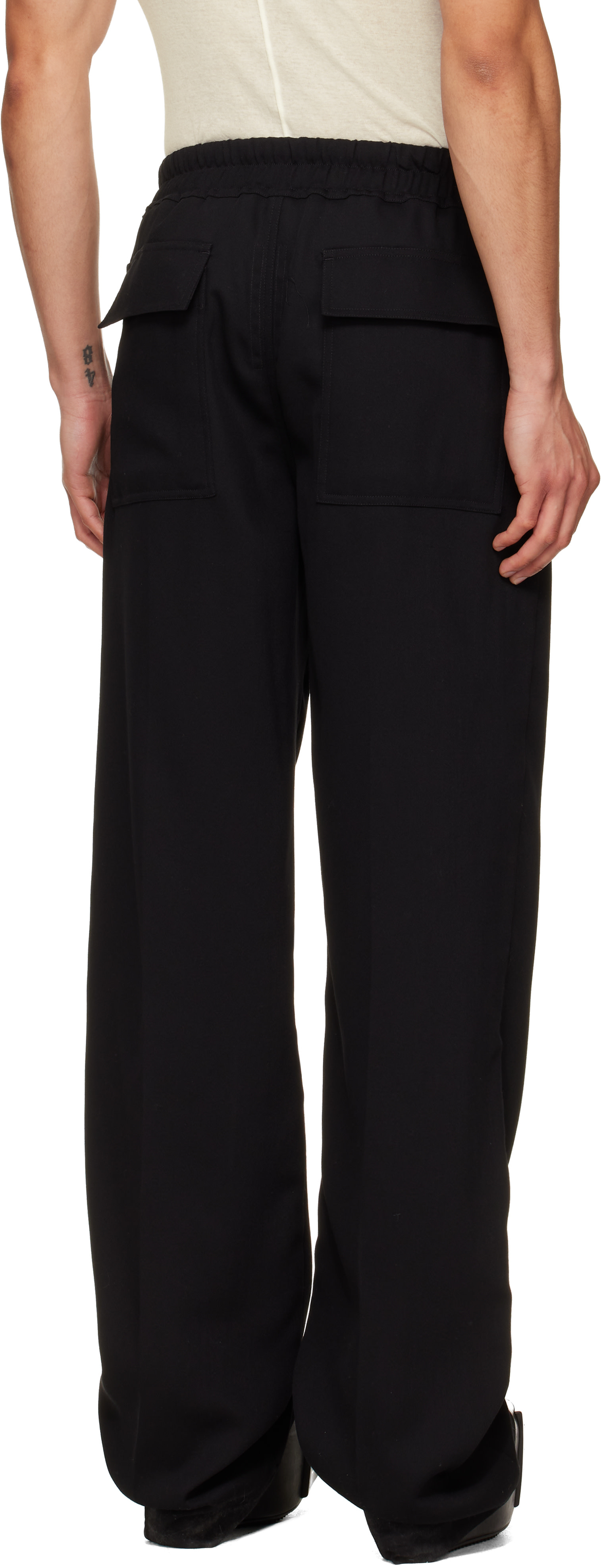 Rick Owens: Black Temple Dietrich Drawstring Lounge Pants | SSENSE