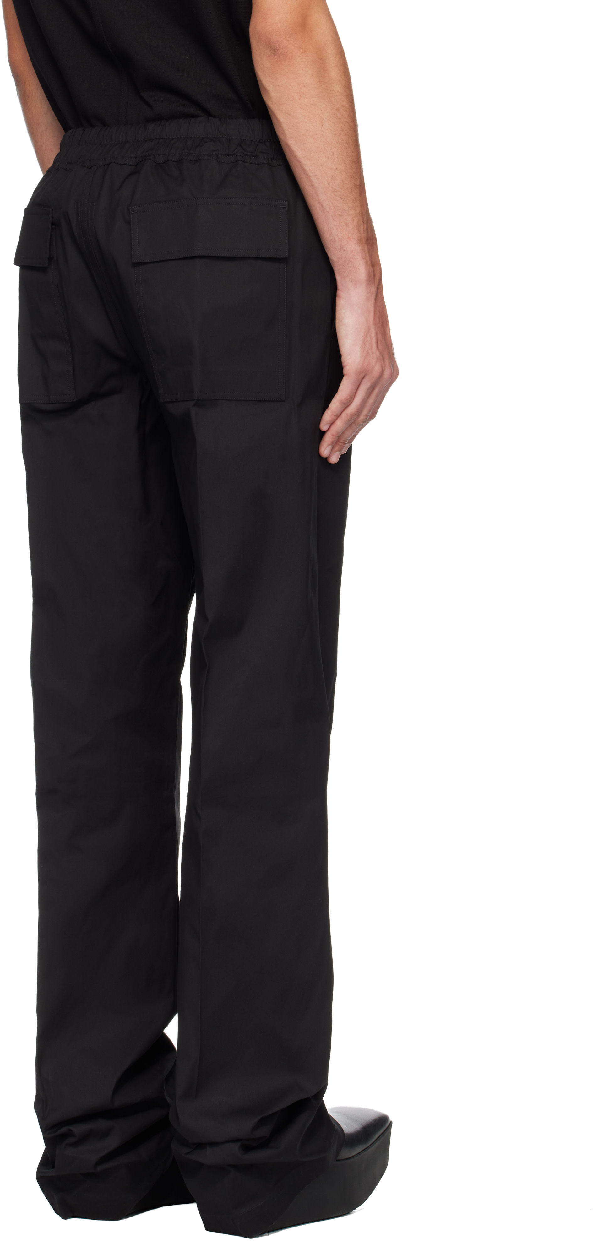 Rick Owens: Black Temple Dietrich Drawstring Trousers | SSENSE Canada