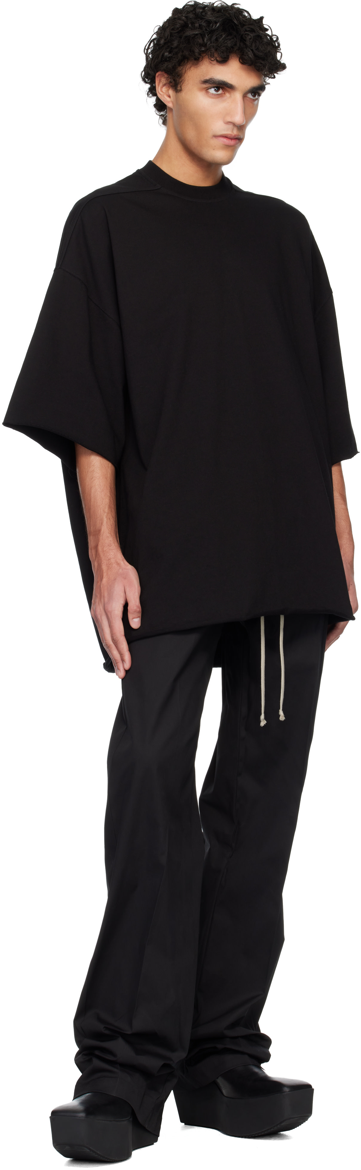 Rick Owens: ブラック Temple Dietrich ドローストリング トラウザーズ