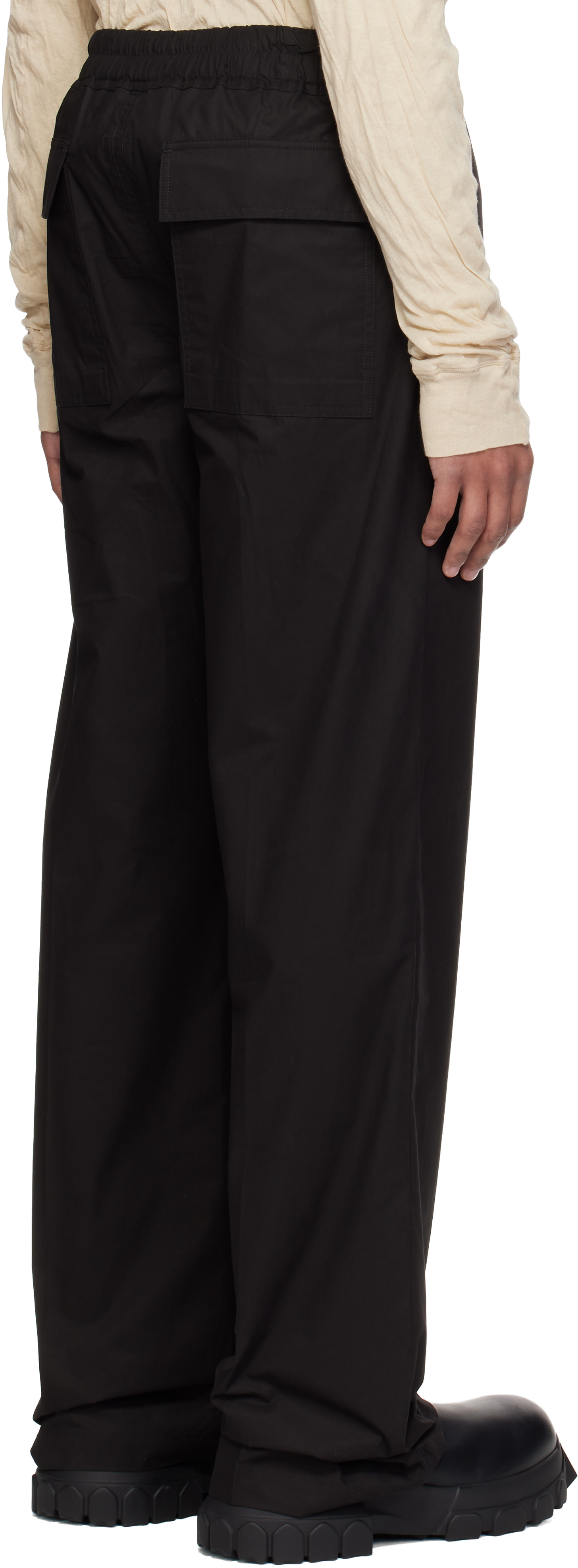 Rick Owens: Black Temple Dietrich Drawstring Trousers | SSENSE