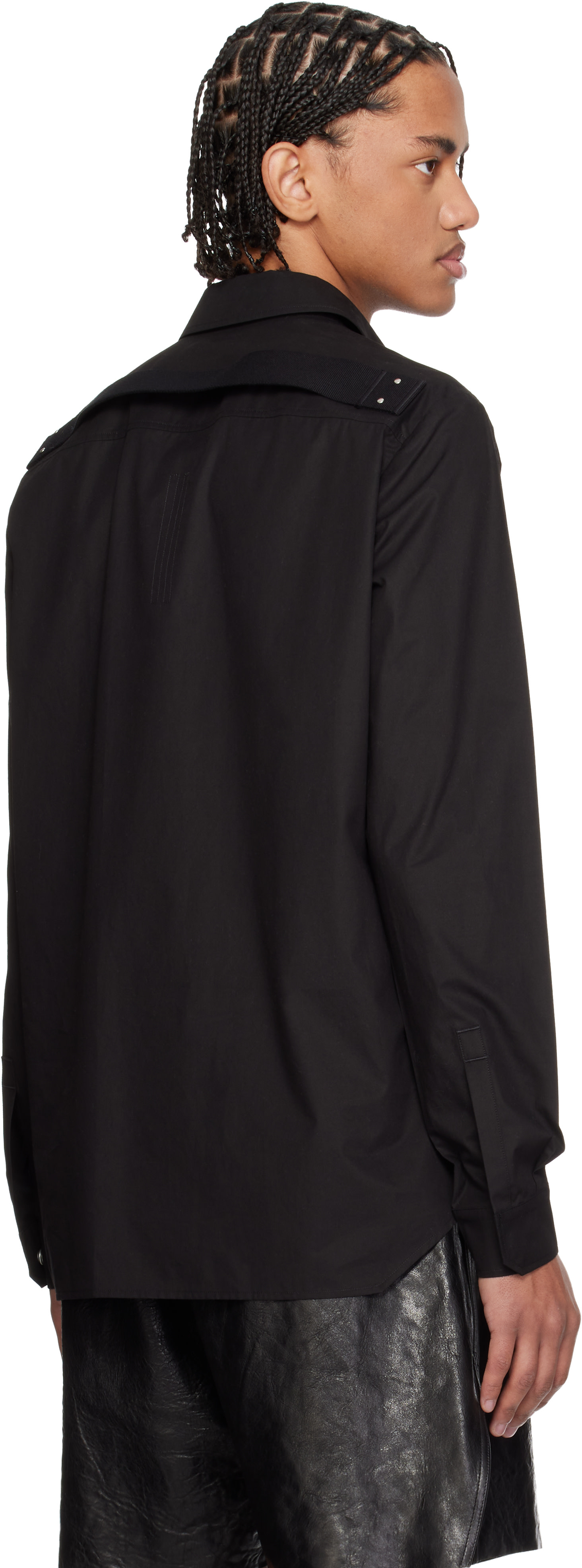 Rick Owens: Black Temple Fogpocket Shirt | SSENSE