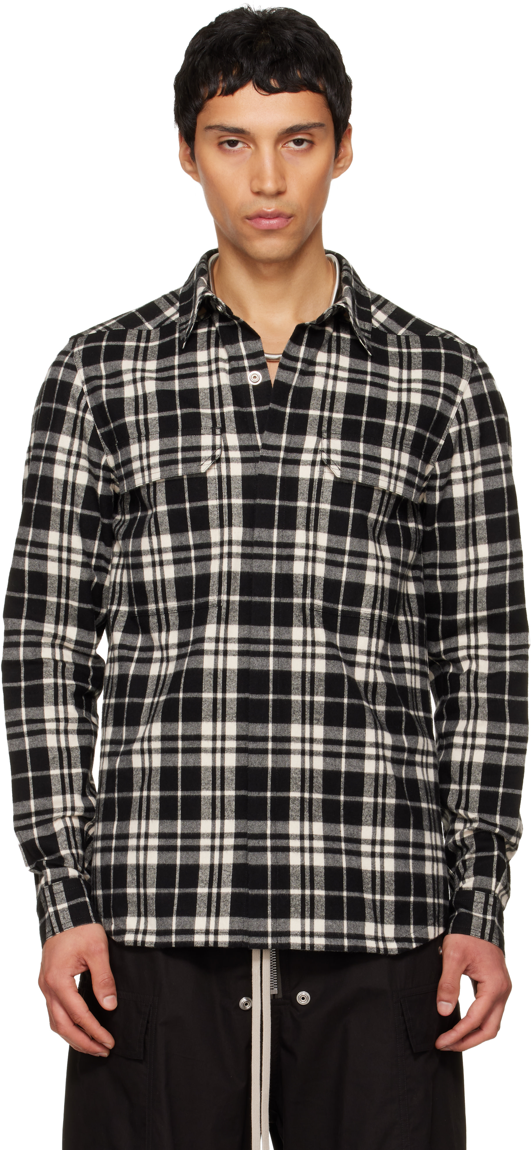 Rick Owens - ブラック Temple Outershirt シャツ