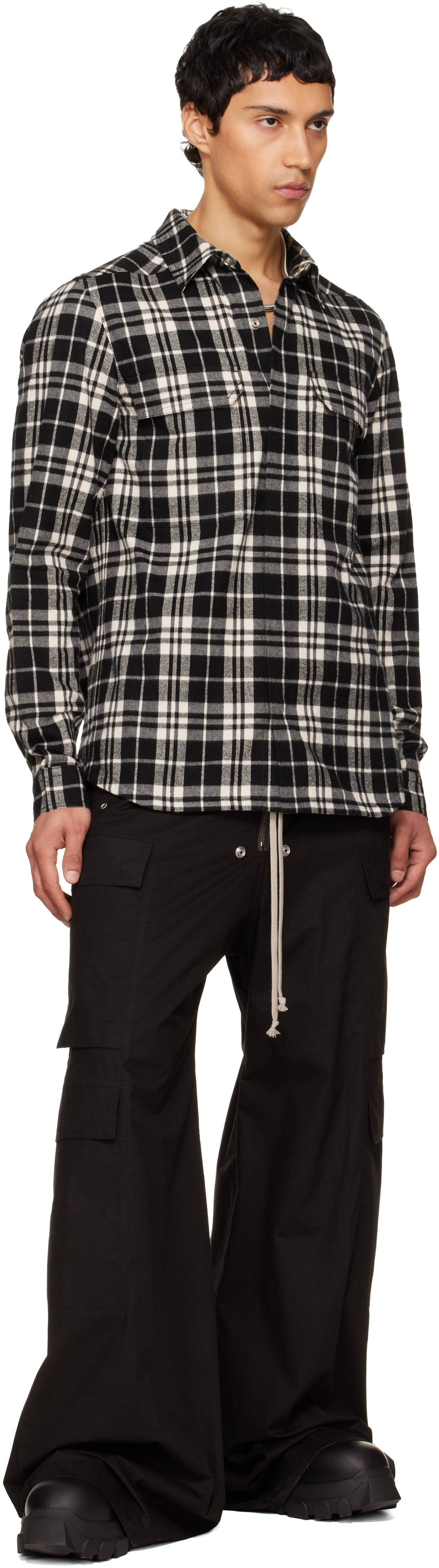 Rick Owens - ブラック Temple Outershirt シャツ