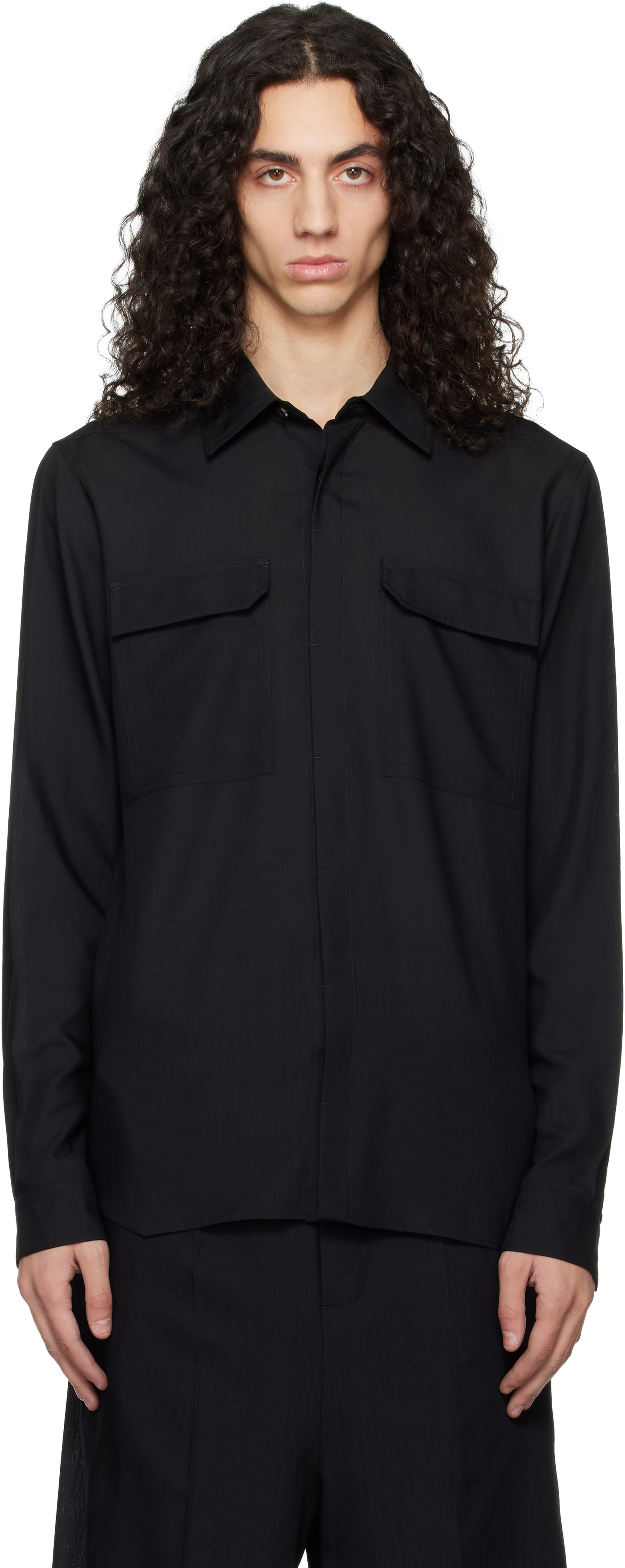 Rick Owens - 블랙 템플 워크 셔츠