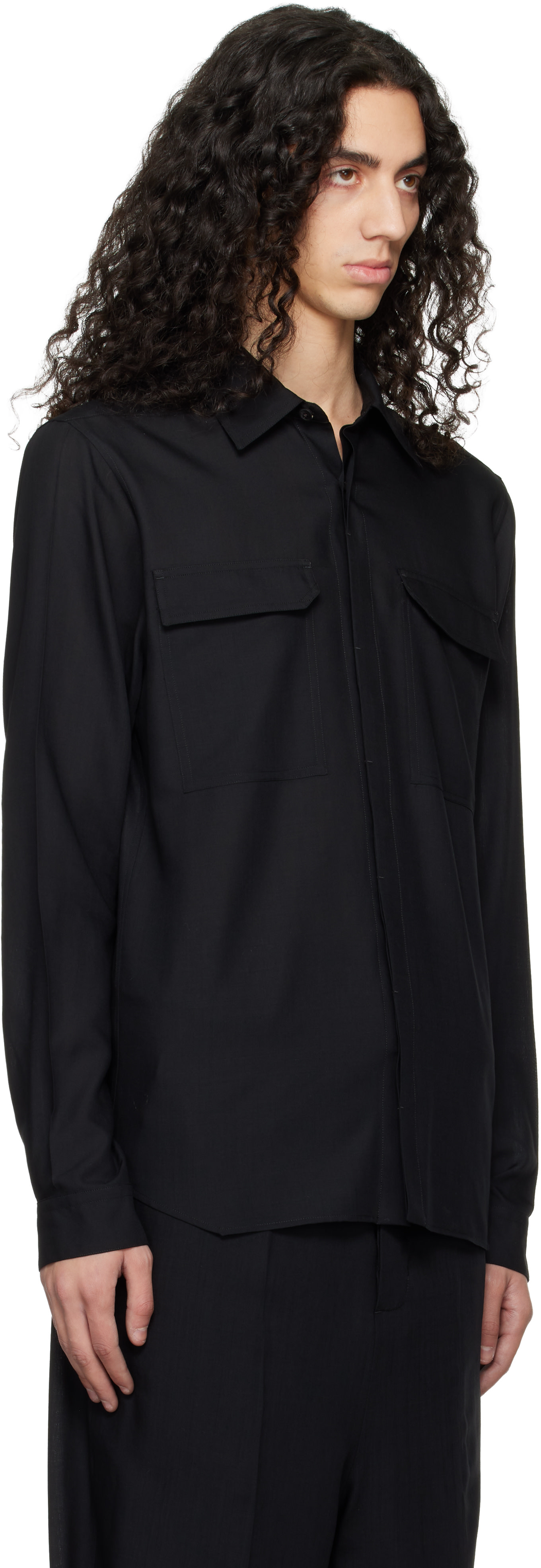 Rick Owens - 블랙 템플 워크 셔츠