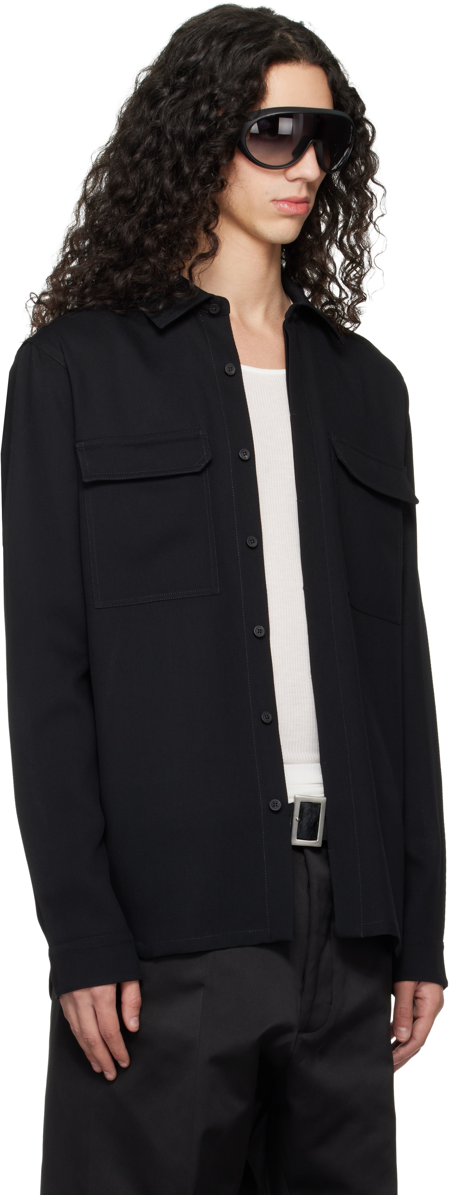 Rick Owens - 블랙 템플 워크 셔츠