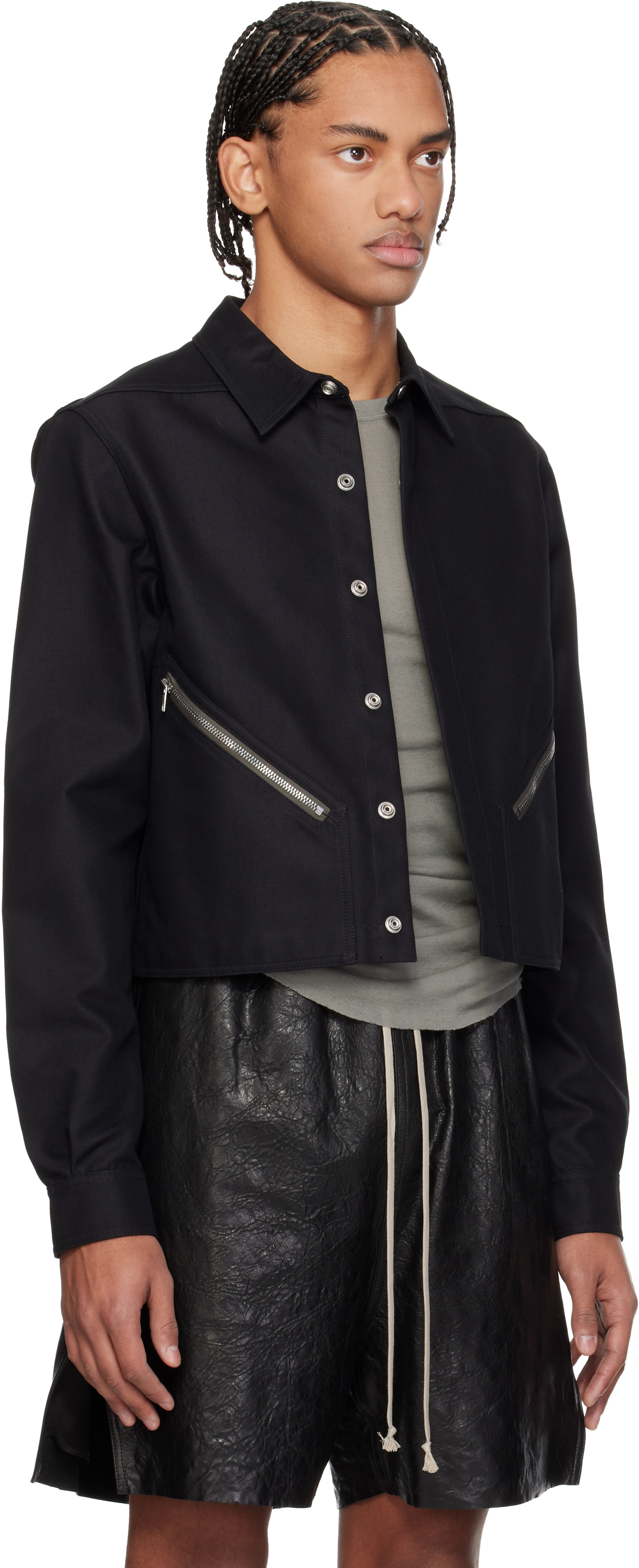 Rick Owens: Black Temple Tour Alice Shirt | SSENSE