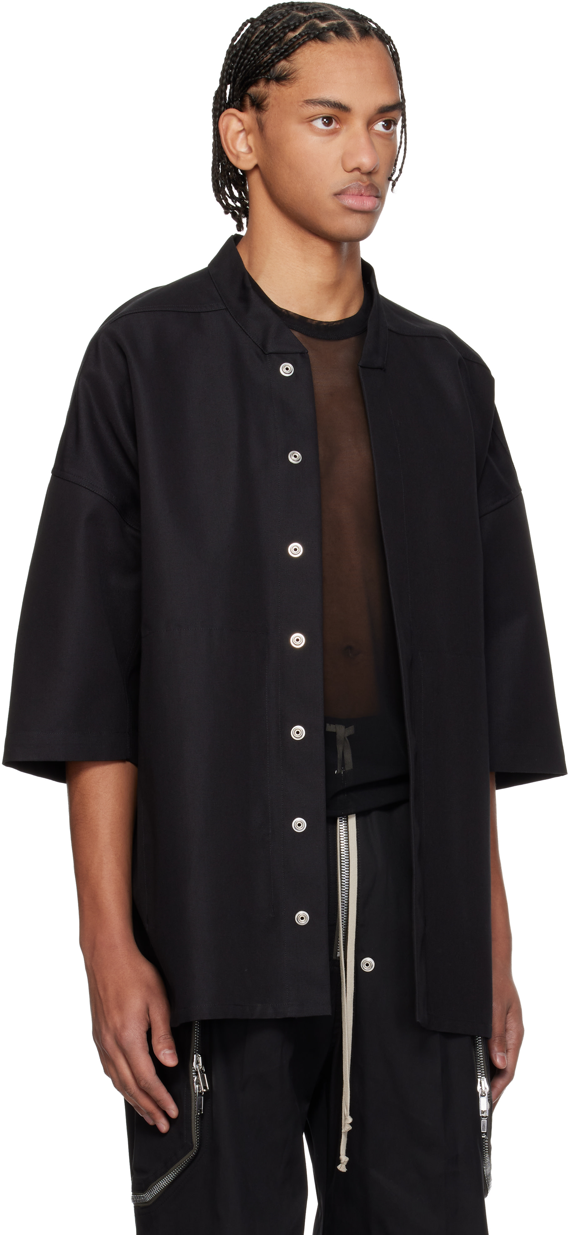 Rick Owens: Black Temple SS Jumbo Faun Shirt | SSENSE
