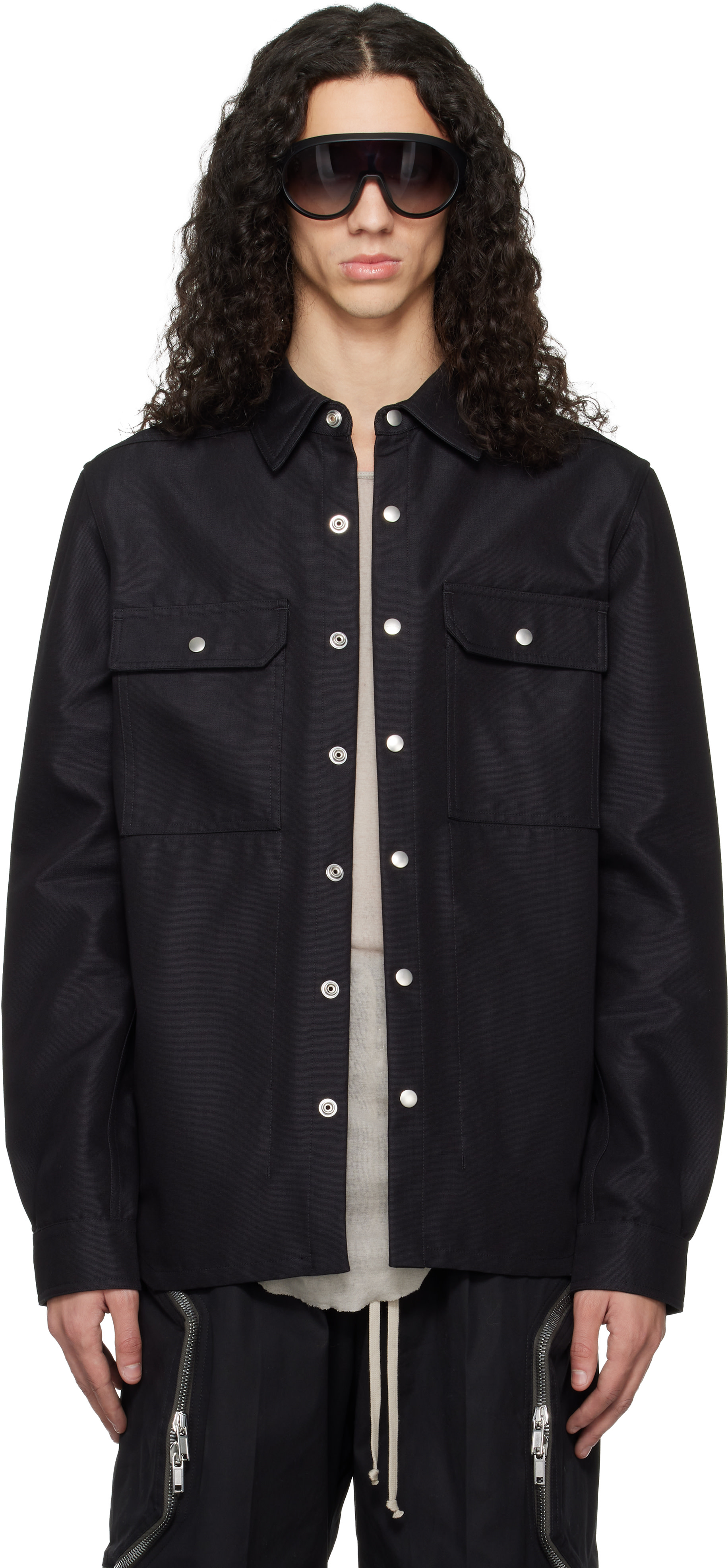 Rick Owens - ブラック Temple Outer シャツ