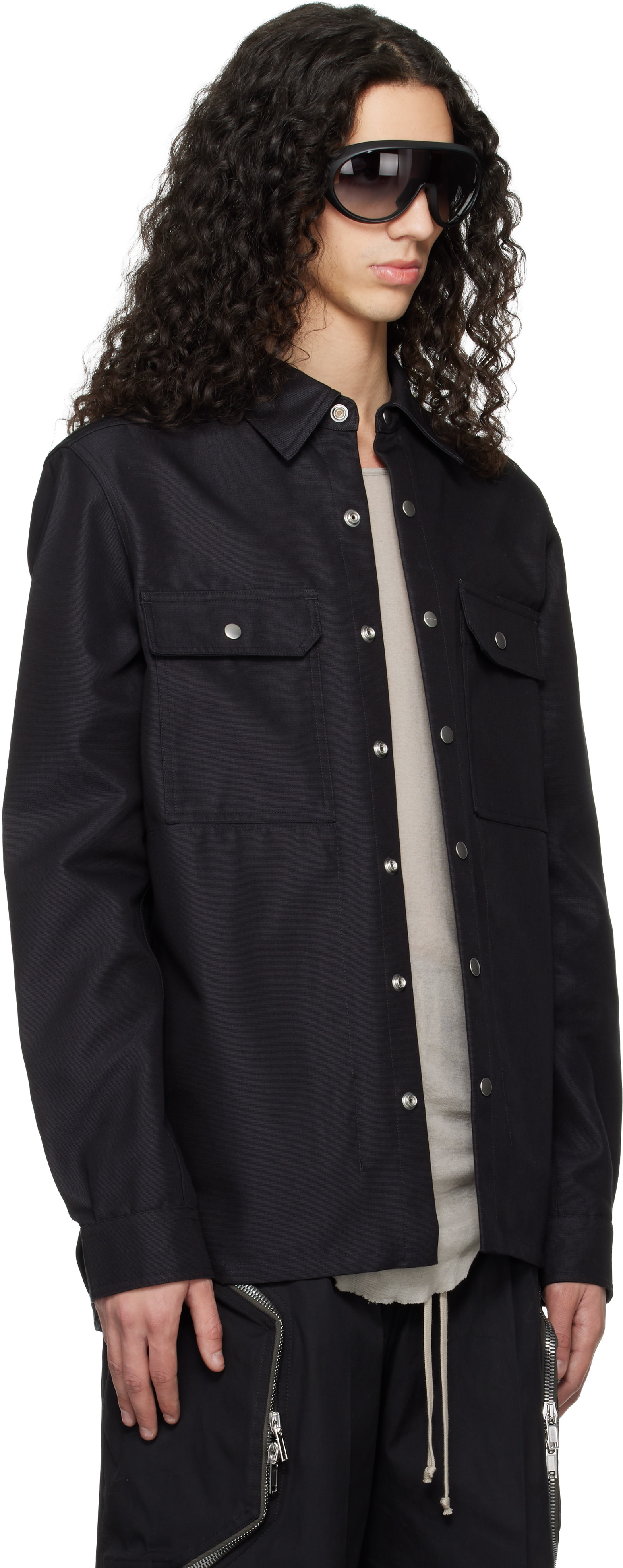Rick Owens - ブラック Temple Outer シャツ