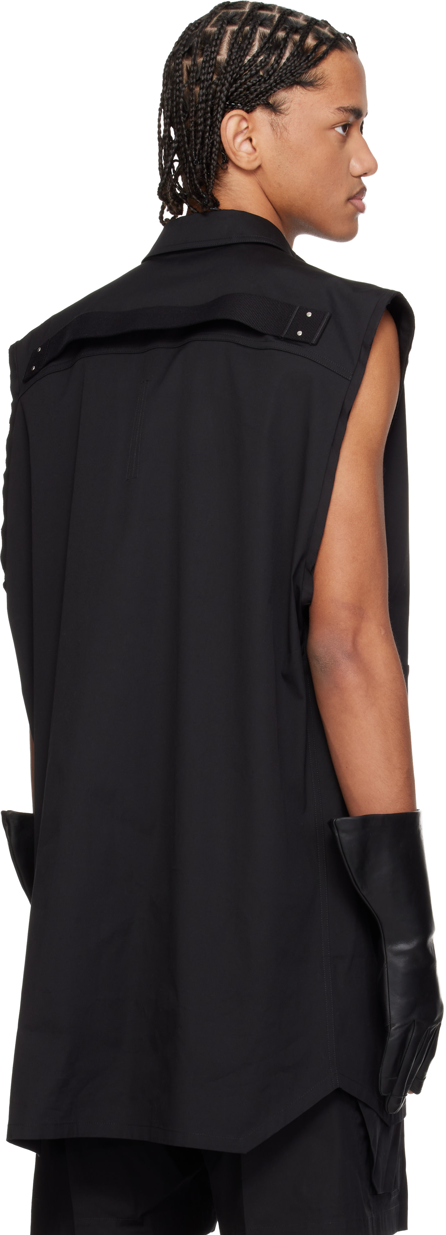 トップス rick owens Rick Owens: Black Temple Jumbo SL Overshirt | SSENSE