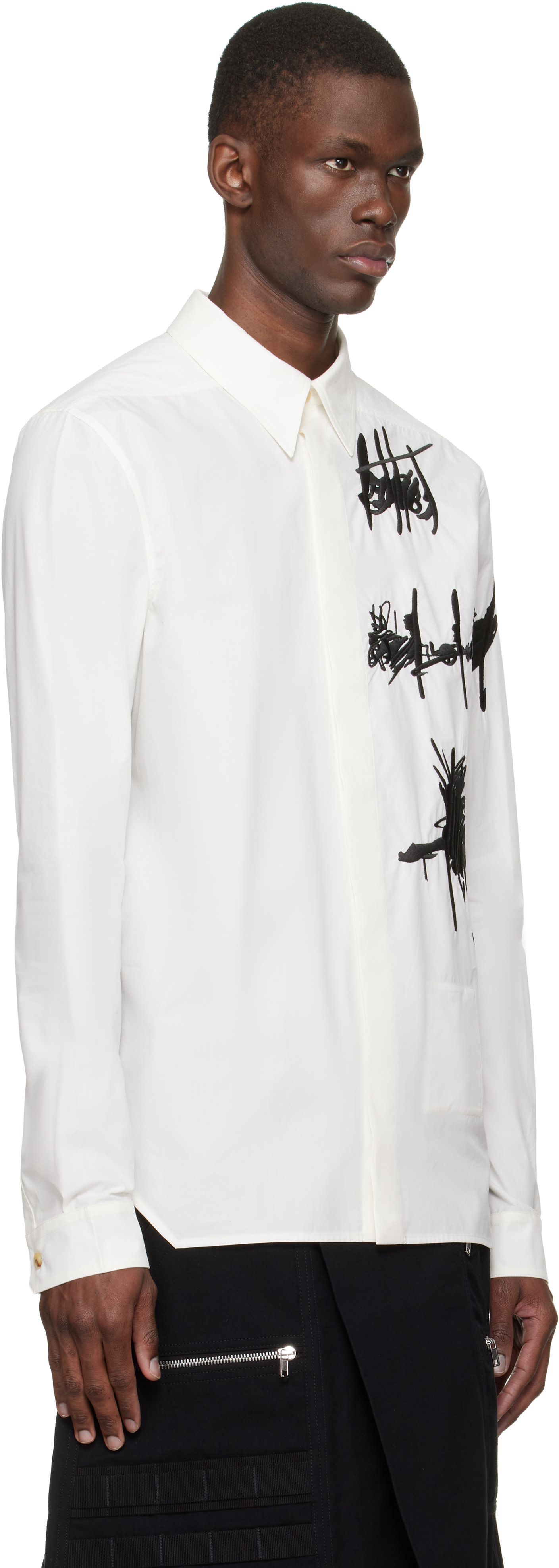 Rick Owens: オフホワイト 'SUICIDE'エディション Temple Rev シャツ