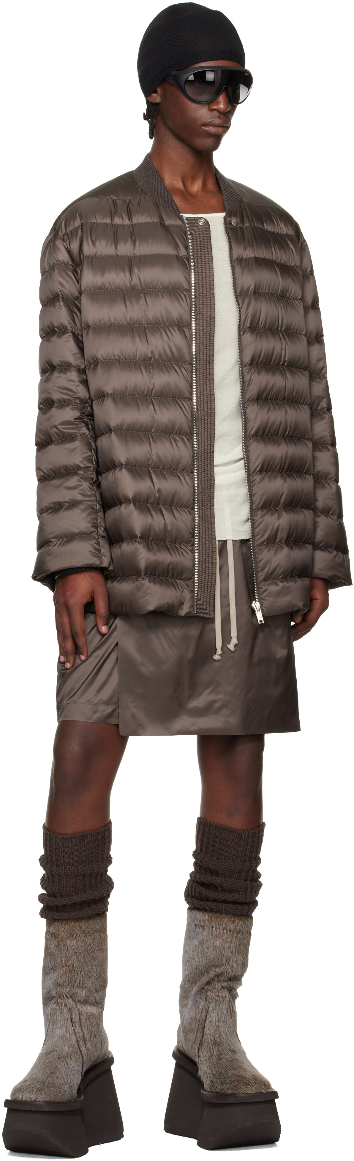 Rick Owens: Moncler + Rick Owens Gray Kiltshorts | SSENSE