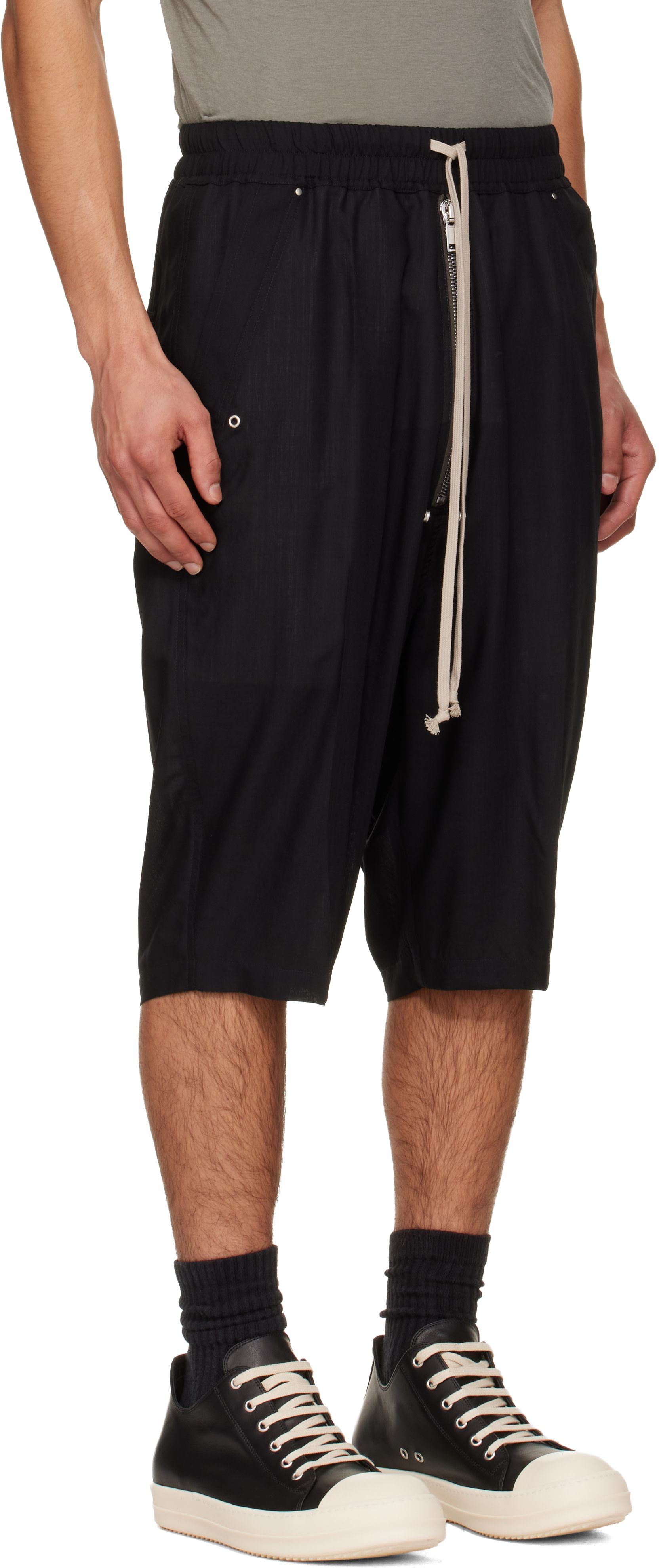 Rick Owens: ブラック Temple Bela Pods ショートパンツ | SSENSE 日本