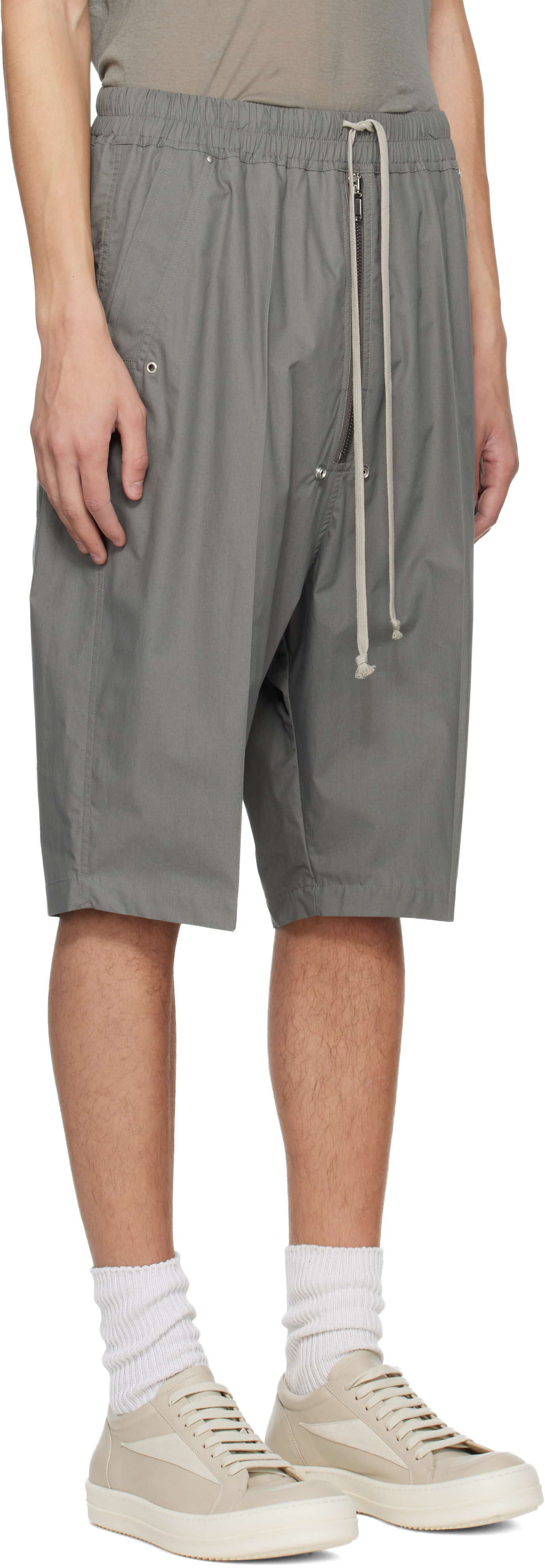 Rick Owens: Gray Temple Bela Pods Shorts | SSENSE
