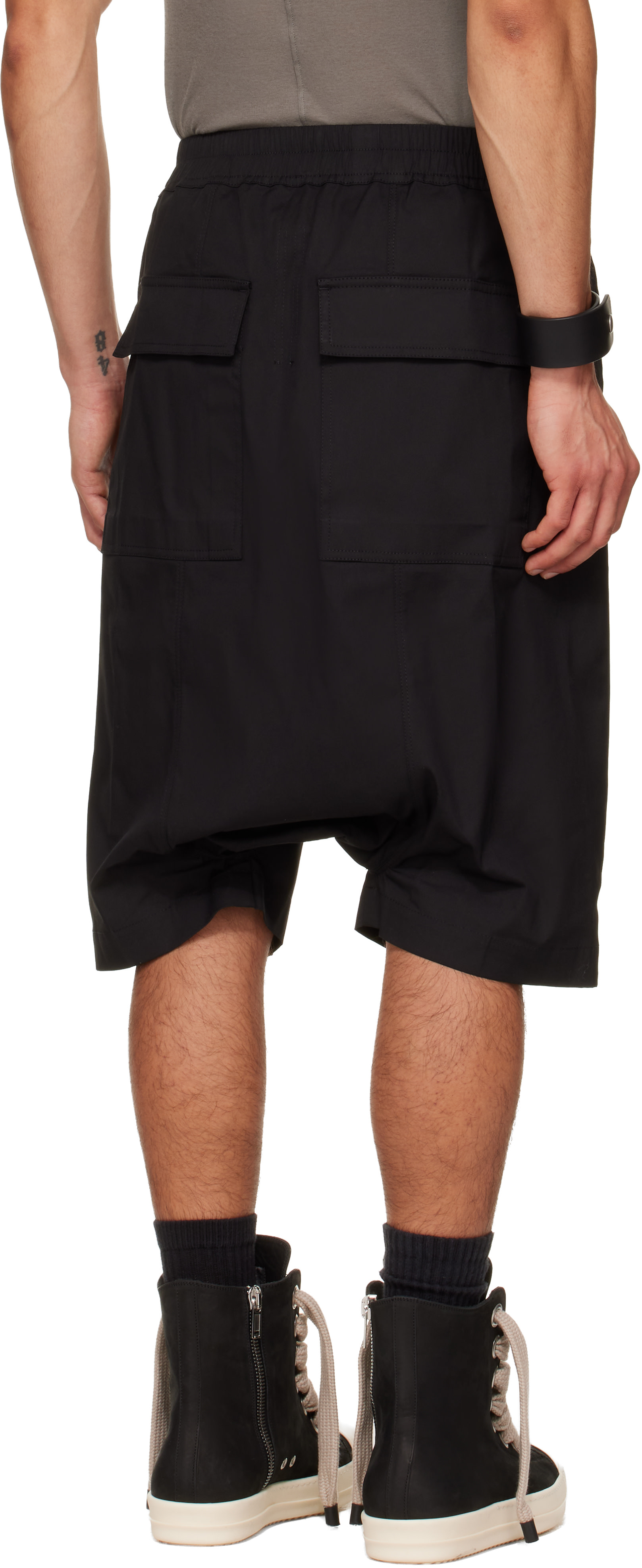 Rick Owens: Black Temple Rick S Pods Shorts | SSENSE