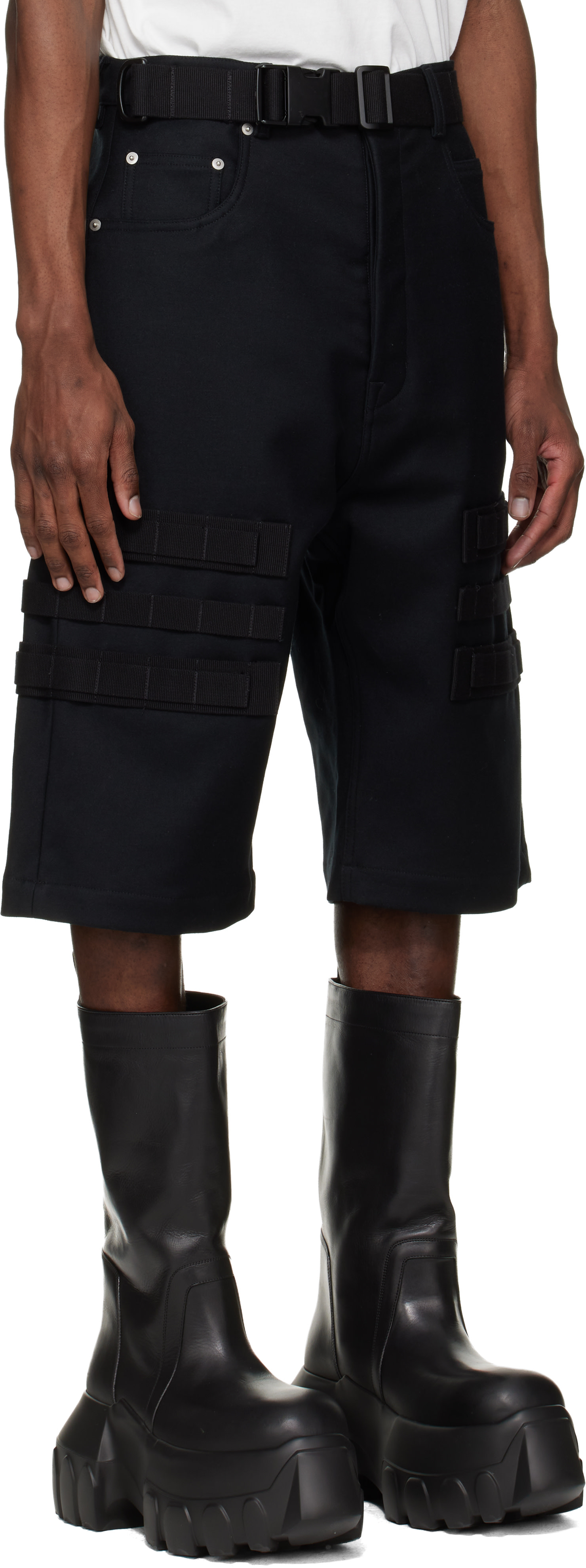 Rick Owens - ブラック Temple Cargo Geth ショートパンツ