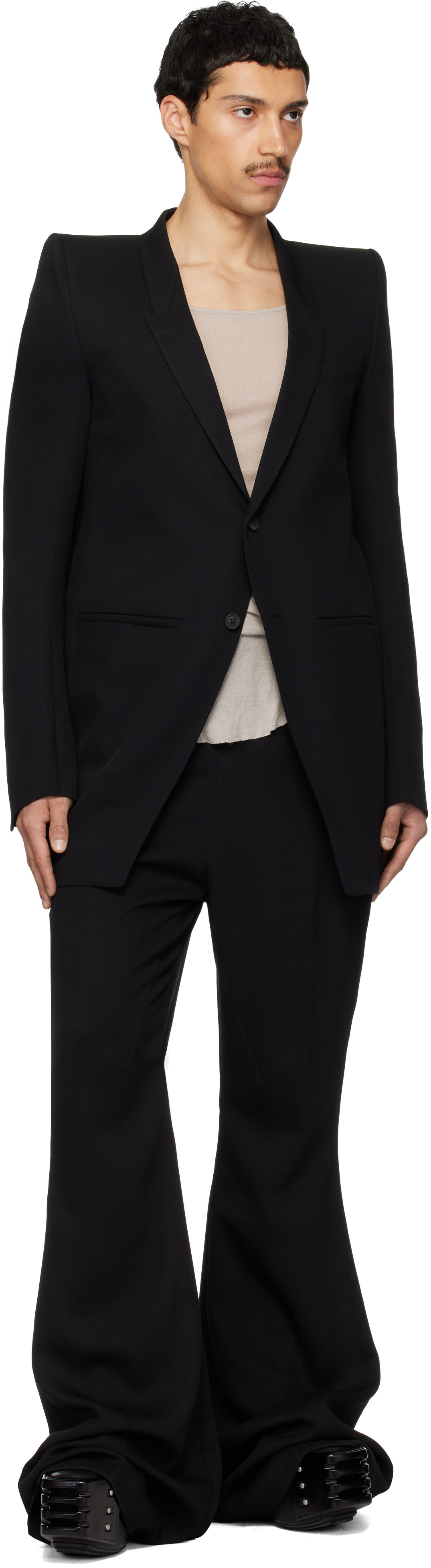 Rick Owens: ブラック Temple Larry Neue テーラードジャケット