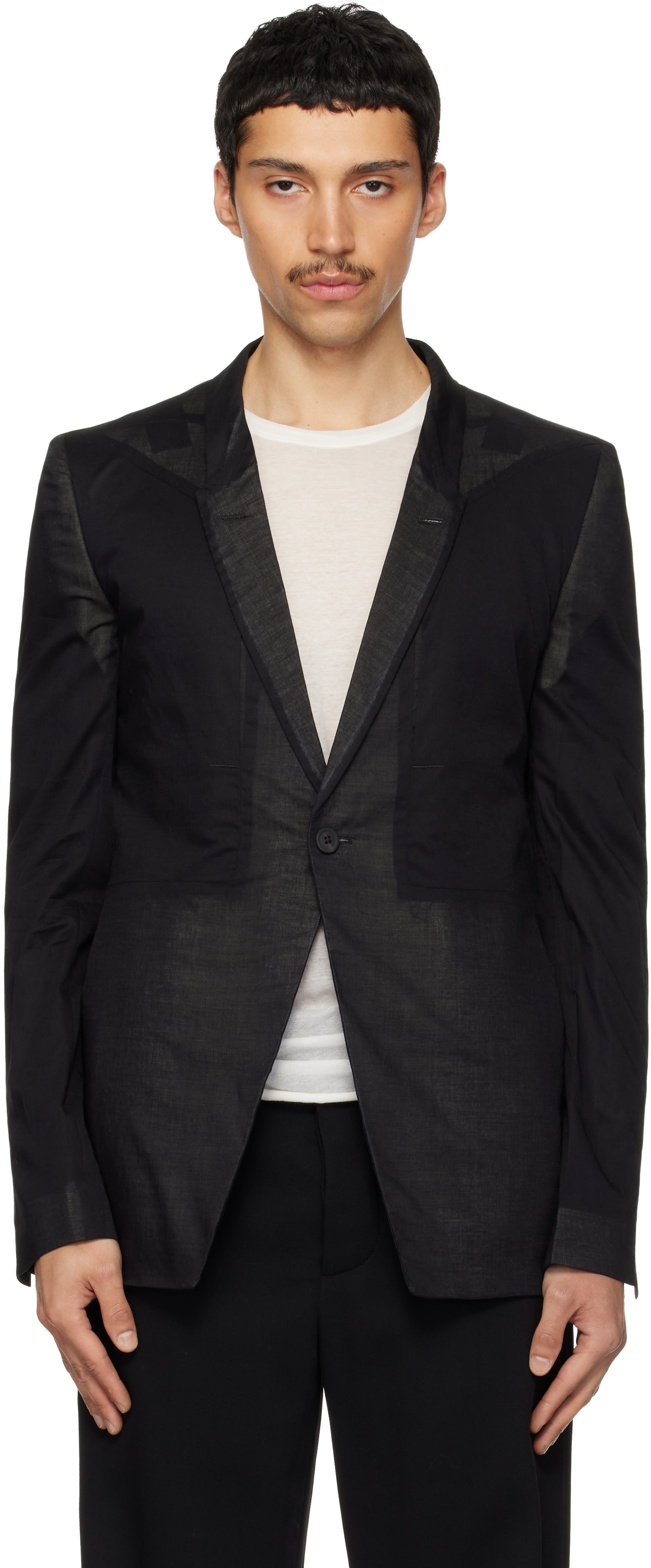 Rick Owens: ブラック Temple Fogpocket Soft Soft テーラード