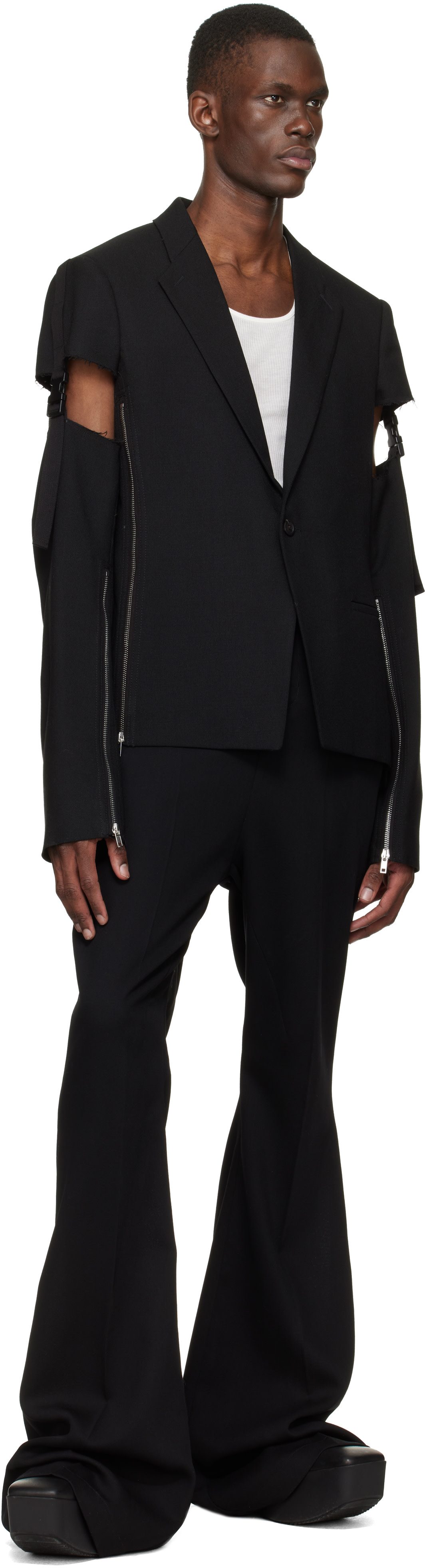 Rick Owens 16aw ブラック テーラードジャケット 46 Rick Owens: ブラック 'SUICIDE'エディション Temple Vega テーラード