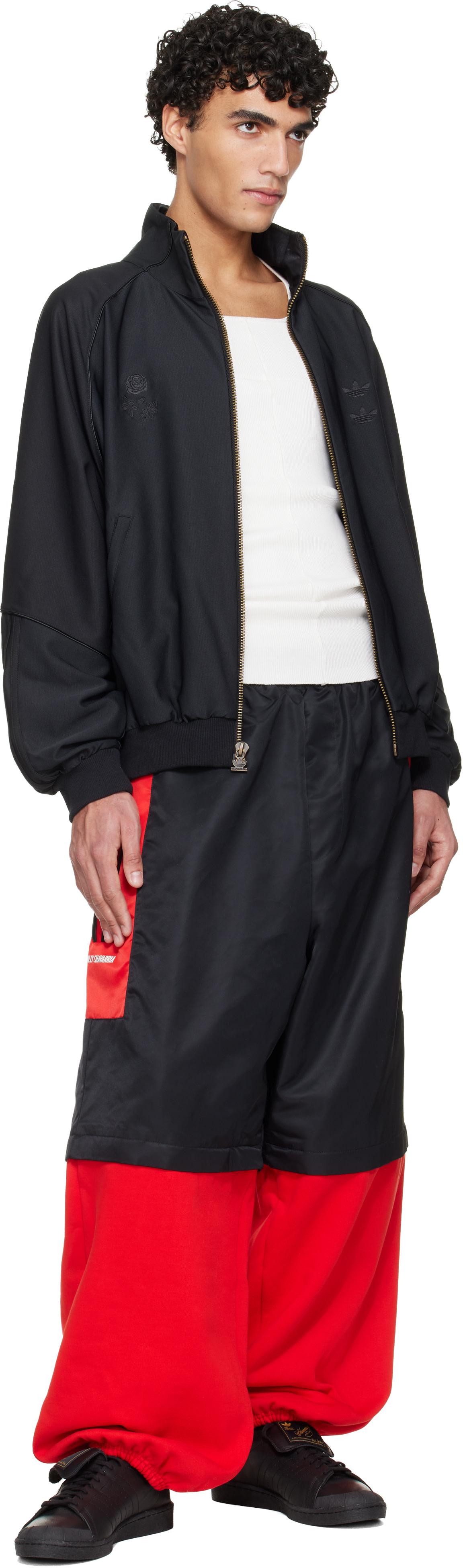 WILLY CHAVARRIA セットアップジャージ M 黒/赤 WILLY CHAVARRIA: ブラック adidas Originalsエディション Dress Twill