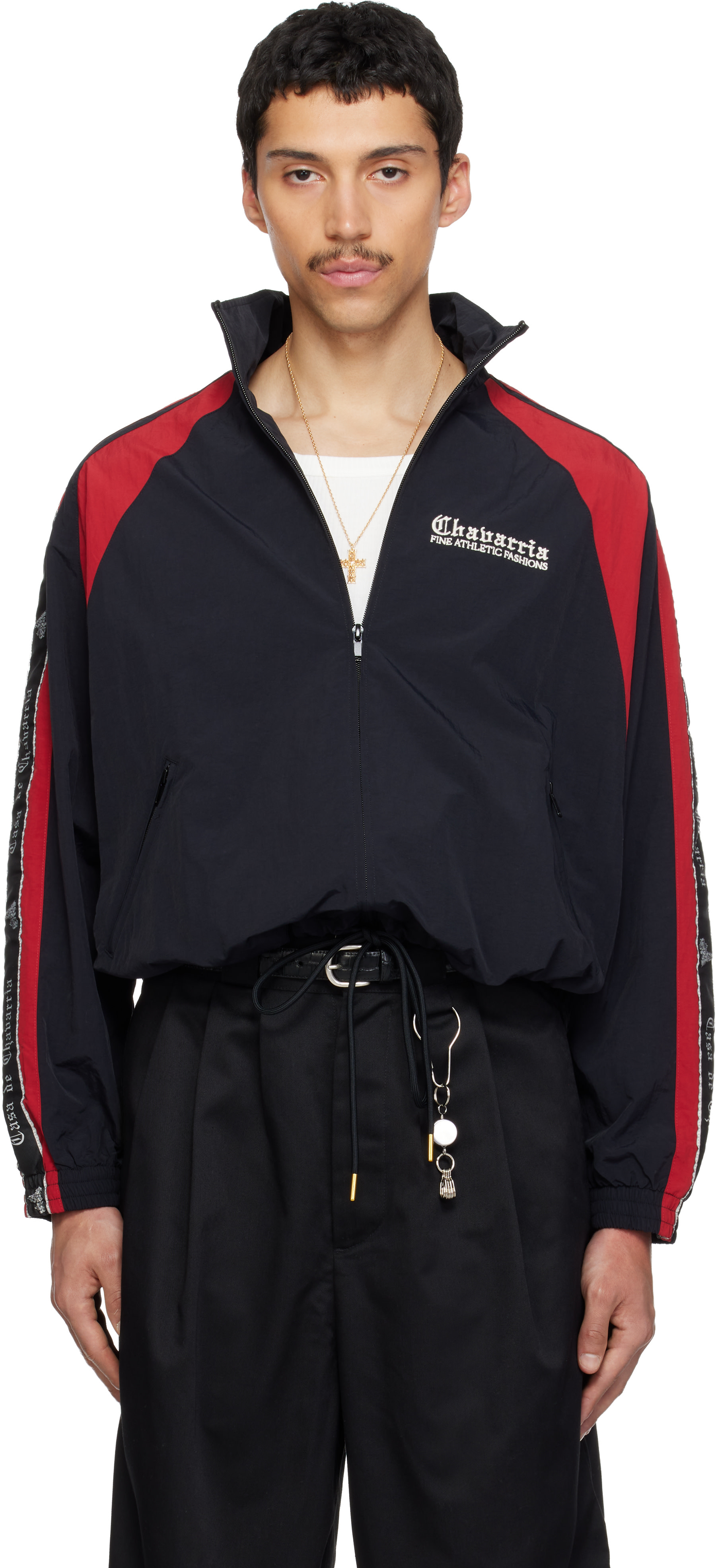 WILLY CHAVARRIA: Black Casa De Chavarria Tape Jacket | SSENSE