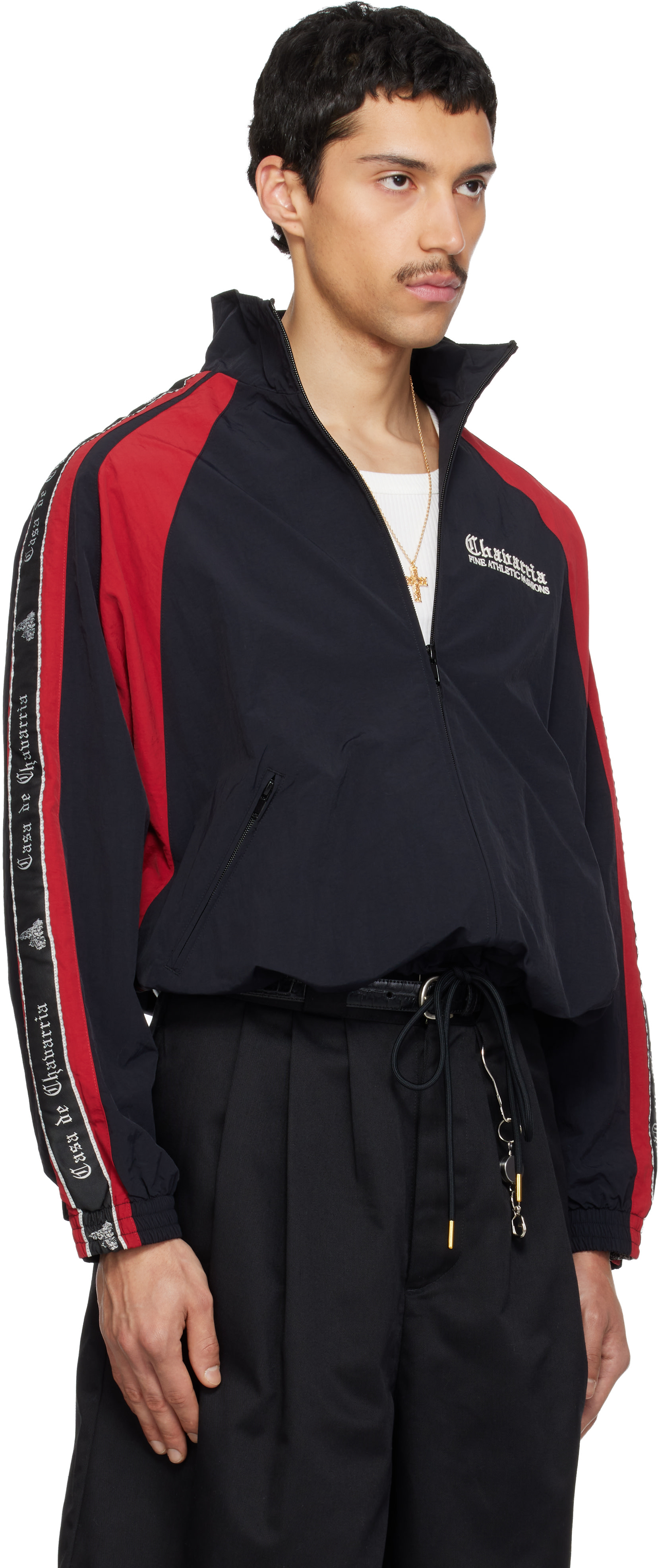 WILLY CHAVARRIA: Black Casa De Chavarria Tape Jacket | SSENSE