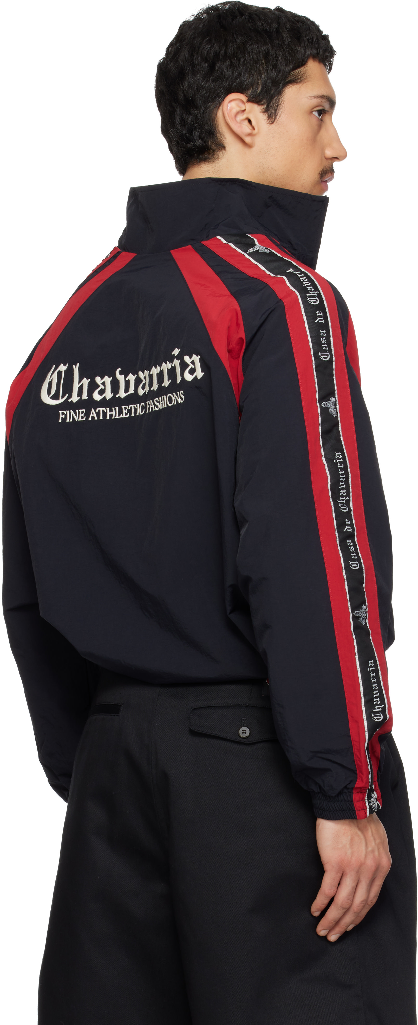WILLY CHAVARRIA: Black Casa De Chavarria Tape Jacket | SSENSE