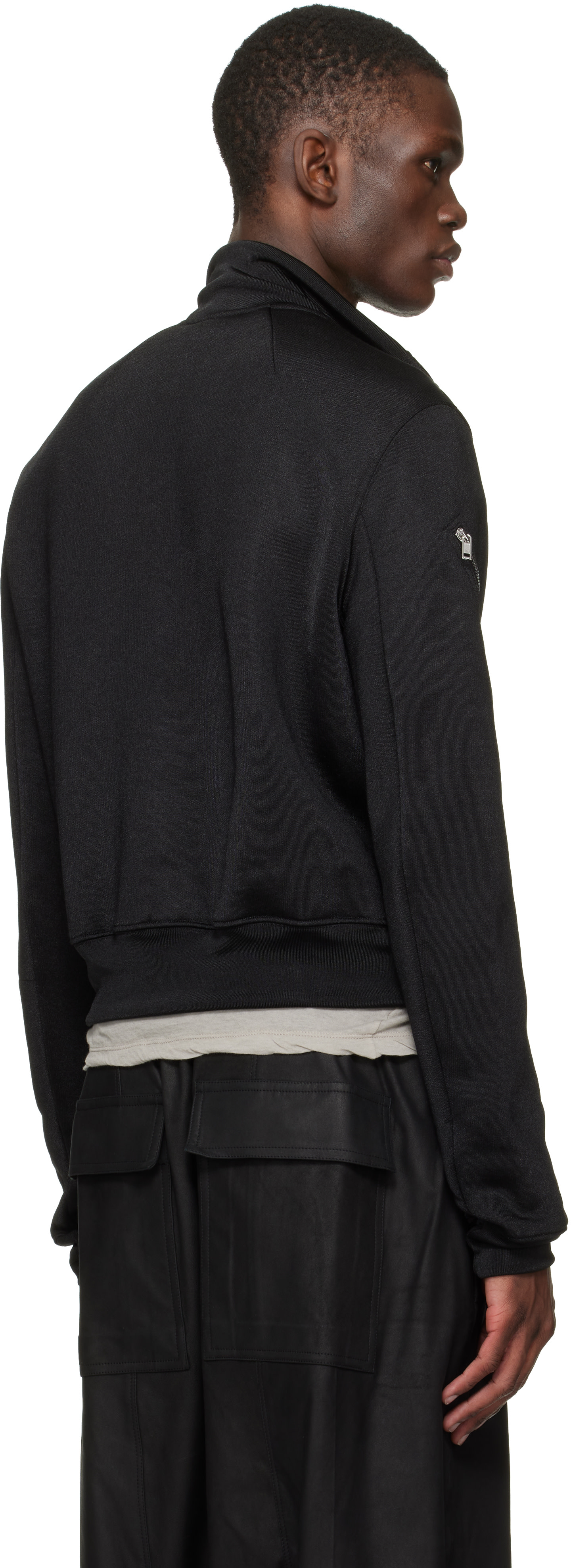 Rick Owens: ブラック Temple Rev トラックジャケット | SSENSE 日本